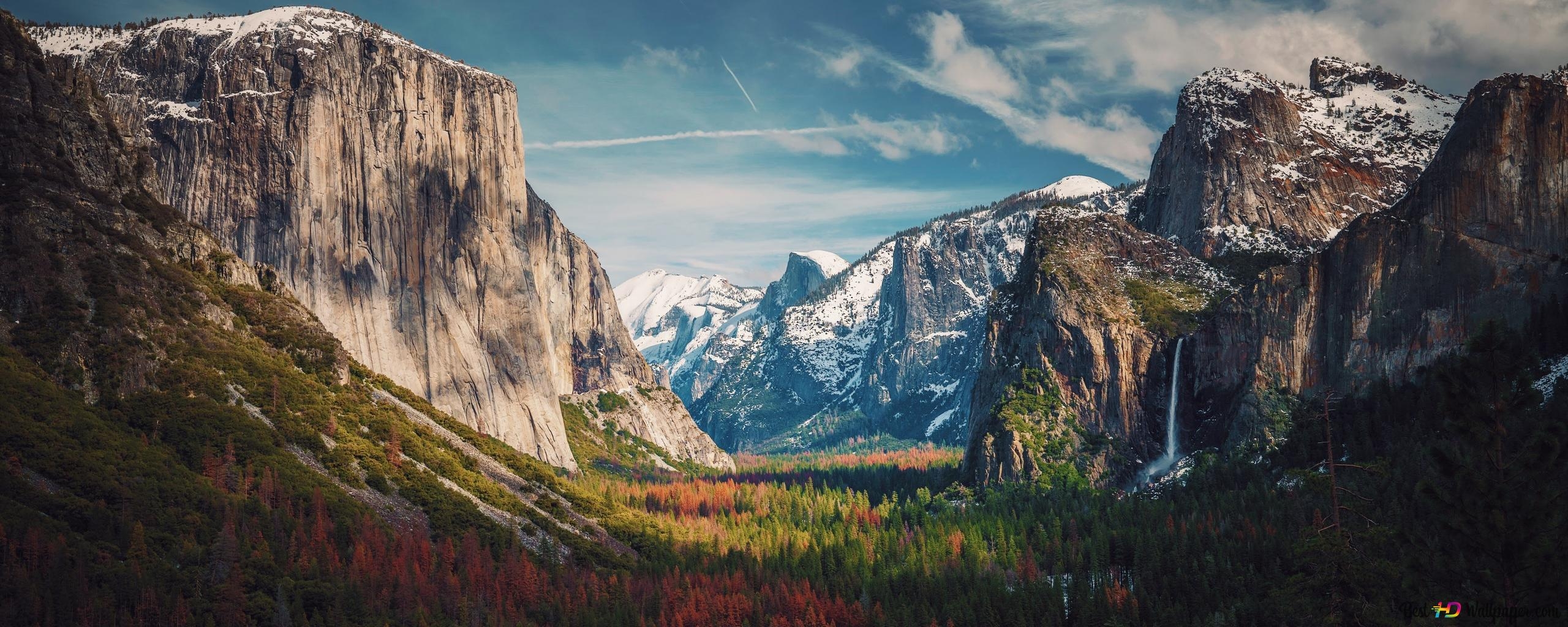 2560x1030 Yosemite National Park 4K wallpaper, Dual Screen