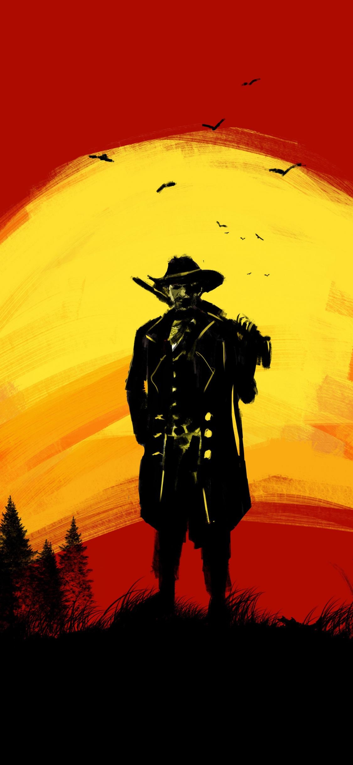 1130x2440 Download  wallpaper red dead redemption cowboy, Phone