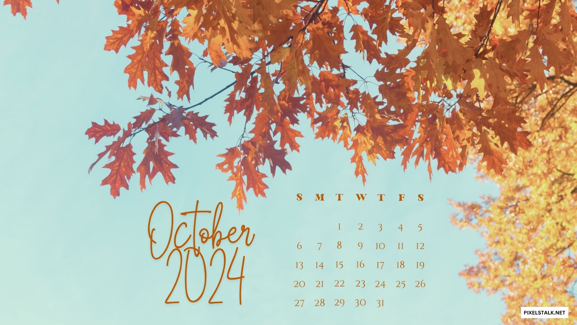 1920x1080 October 2024 Calendar Wallpaper HD Free, Desktop