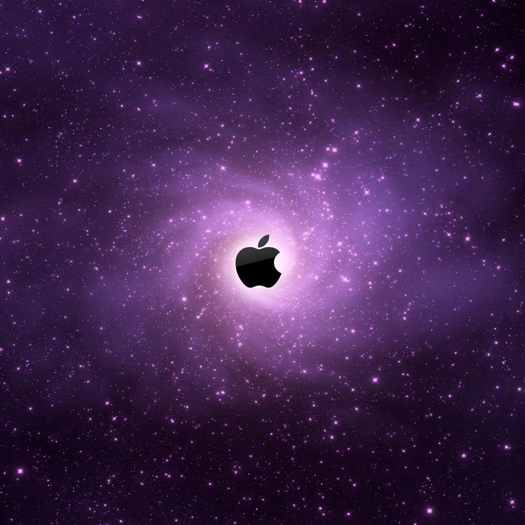 1030x1030 Wallpaper Weekends: Swirling Purple Galaxy With Glowing Apple Logo, Phone