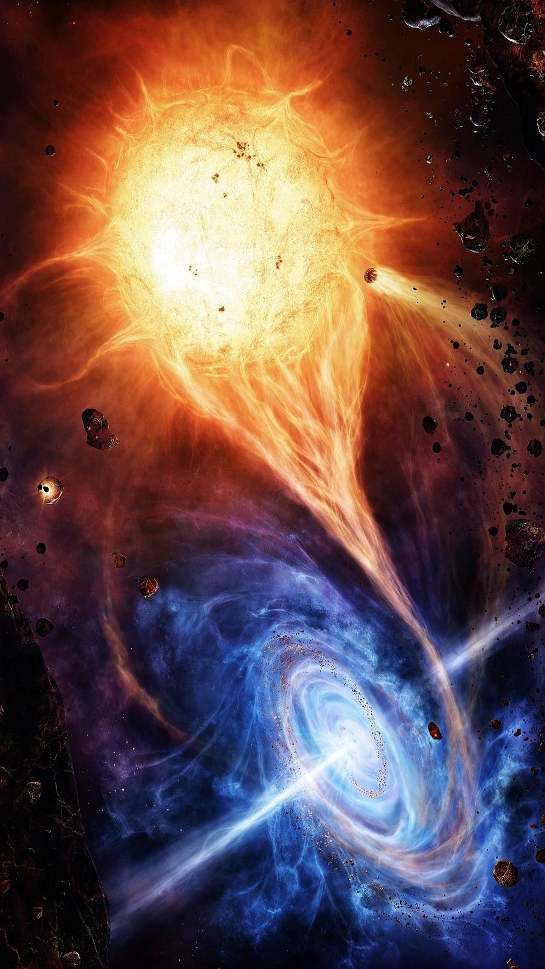 1080x1920 Vortex Red And Blue Space Explosion #iPhone #plus #wallpaper. Space and astronomy, Black hole, Space art, Phone