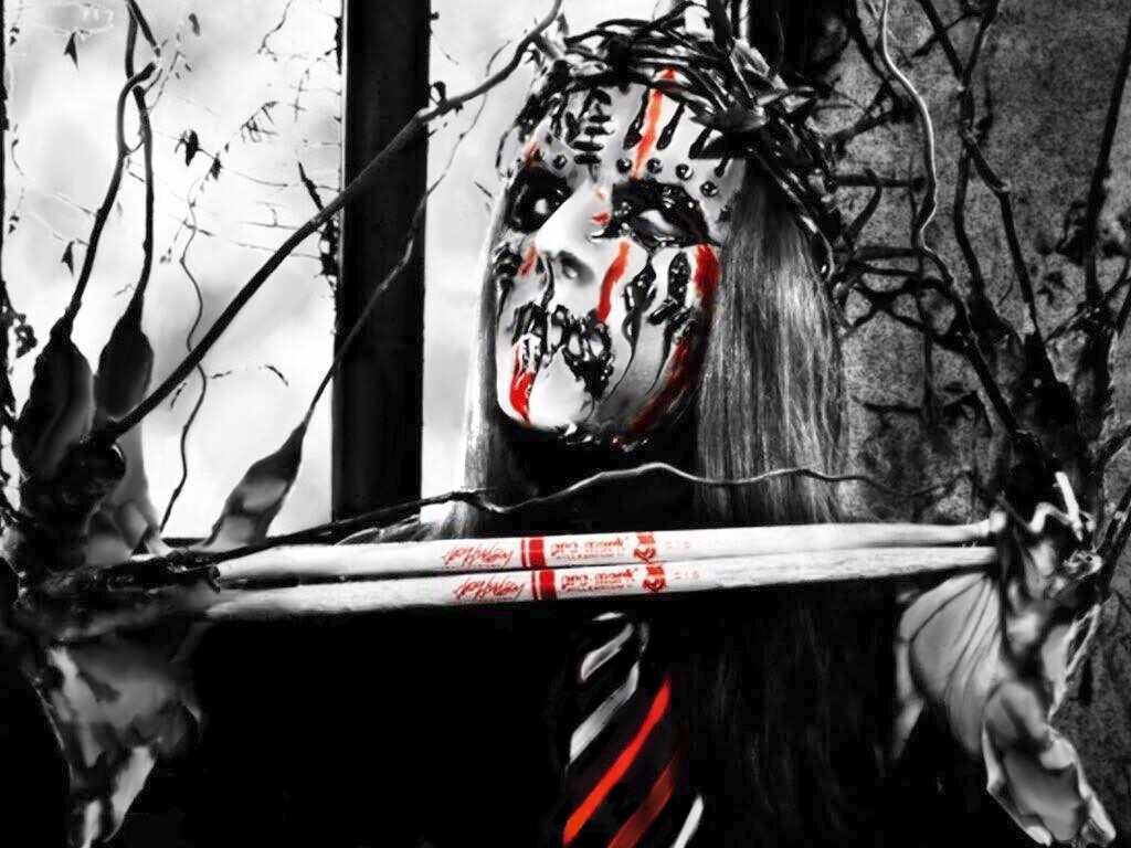 1030x770 Slipknot drawing (Joey Jordison), Avion Black, Desktop