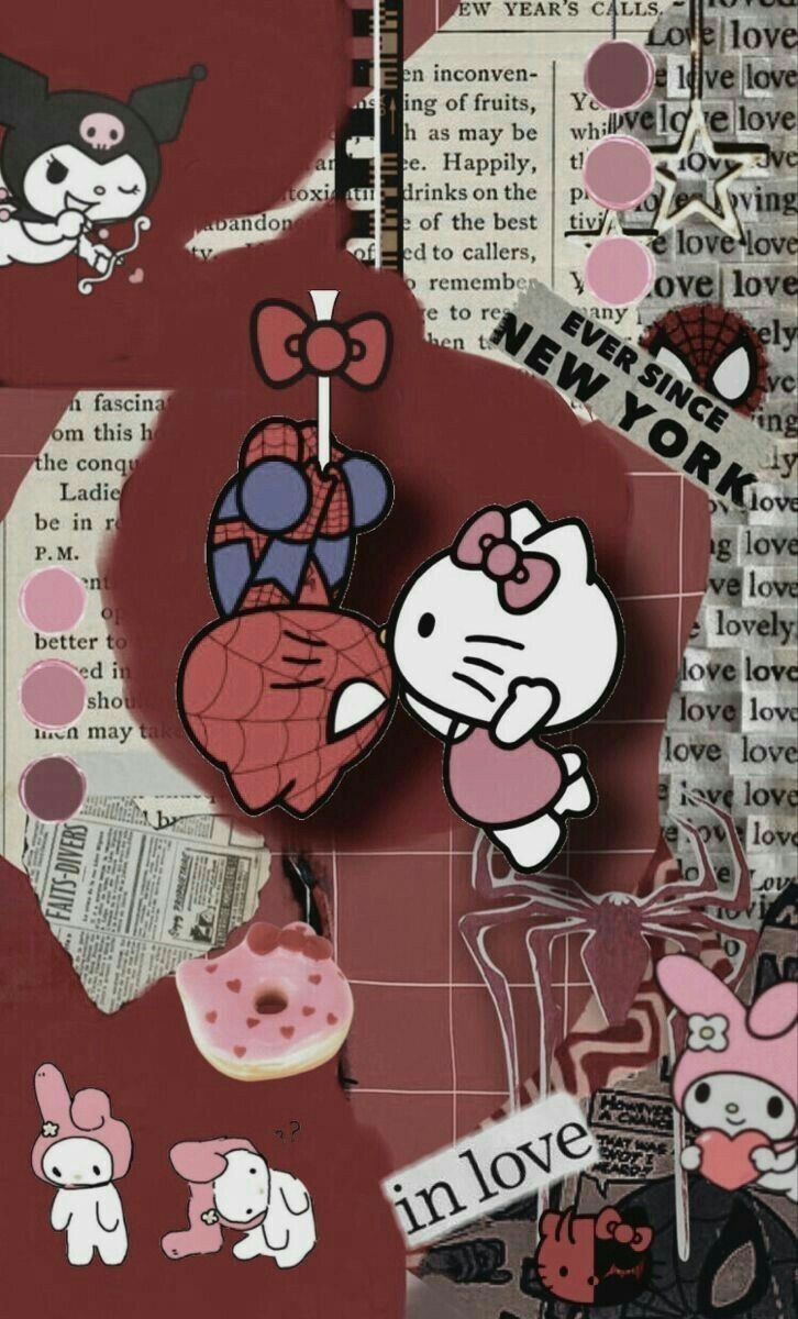 730x1200 Hello kitty spiderman love, Phone