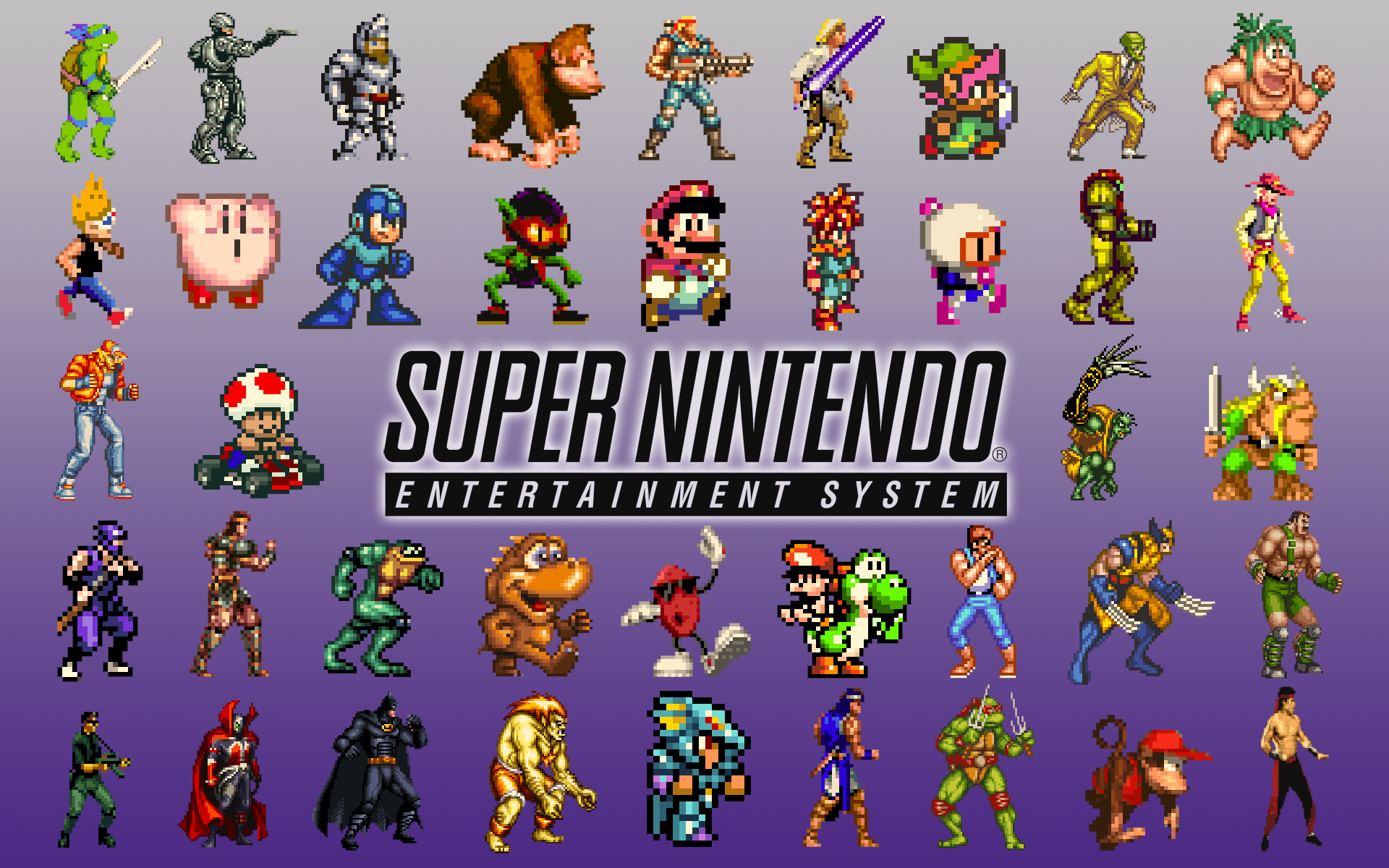 1920x1200 Wallpaper, illustration, video games, Batman, Wolverine, cartoon, Super Mario, RoboCop, Mega Man, Teenage Mutant Ninja Turtles, Nintendo Entertainment System, screenshot,  px, font, Desktop