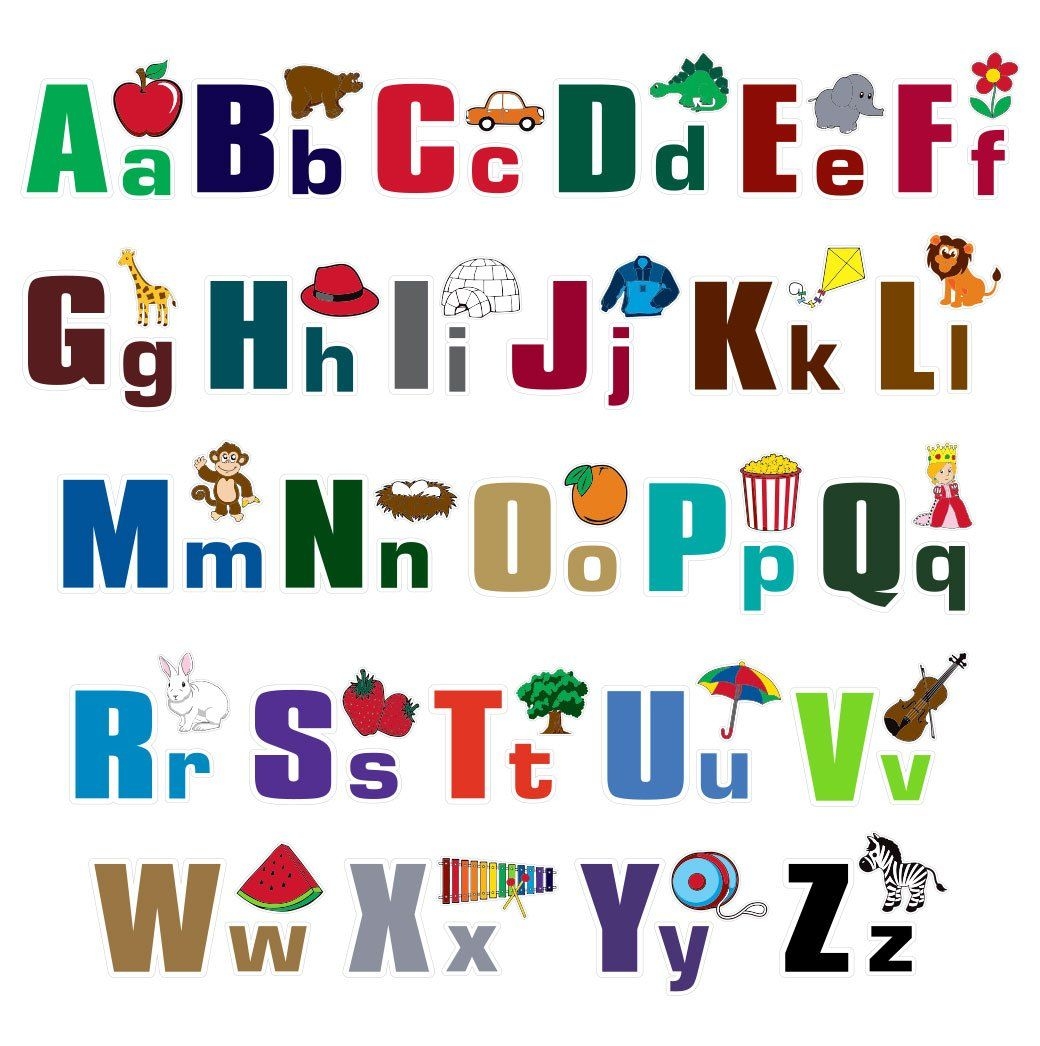 1040x1050 A to Z Wall Stickers Peel and Stick Alphabet ABC Children's Wall Decals Large Wall Stickers Removable Repositionable Kids Bedroom Nursery Playroom Sturdy Vinyl Won't Rip Or Tear: Baby, Phone