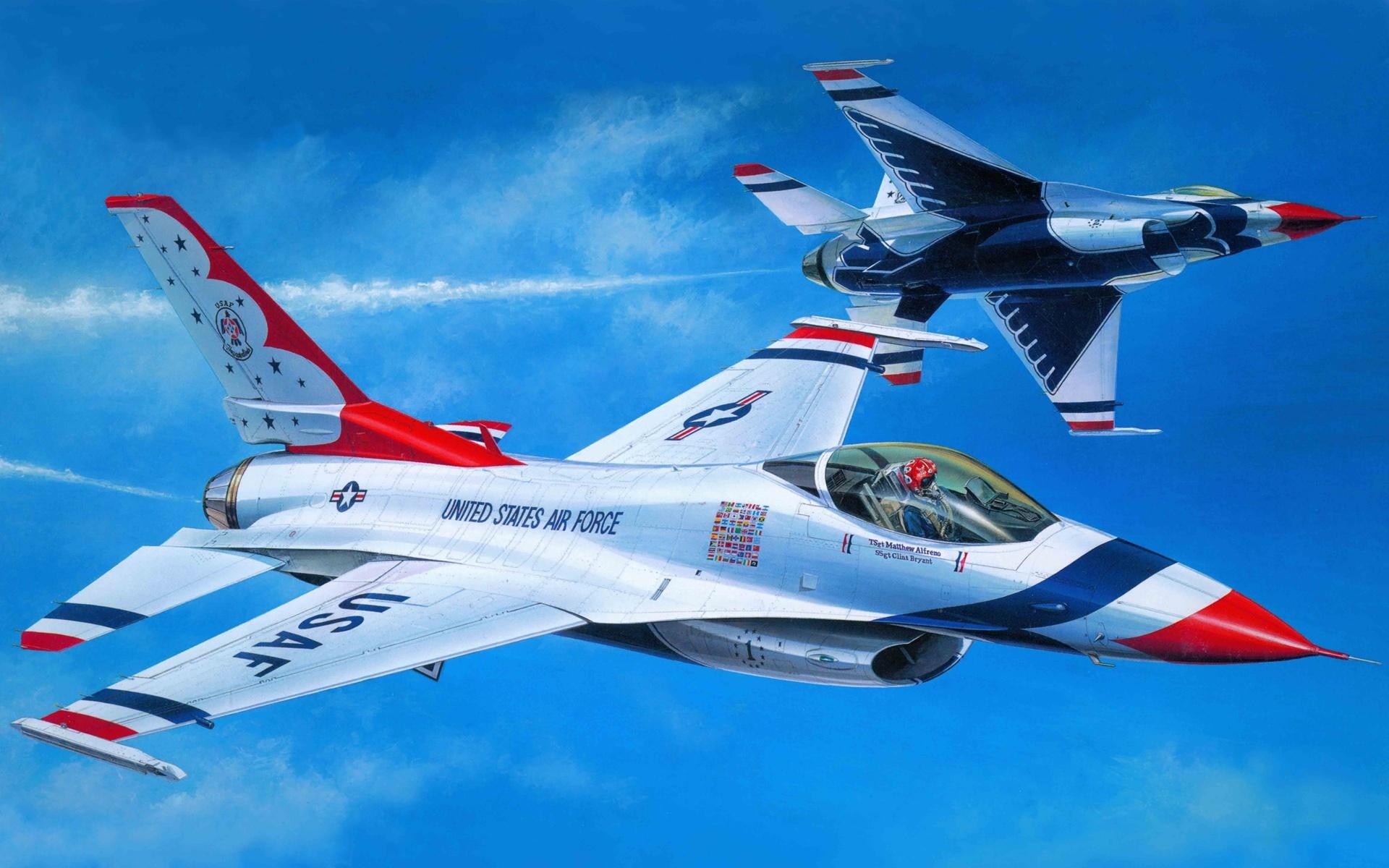 1920x1200 Wallpaper Art painting, air fighter aerobatics  HD Picture, Desktop