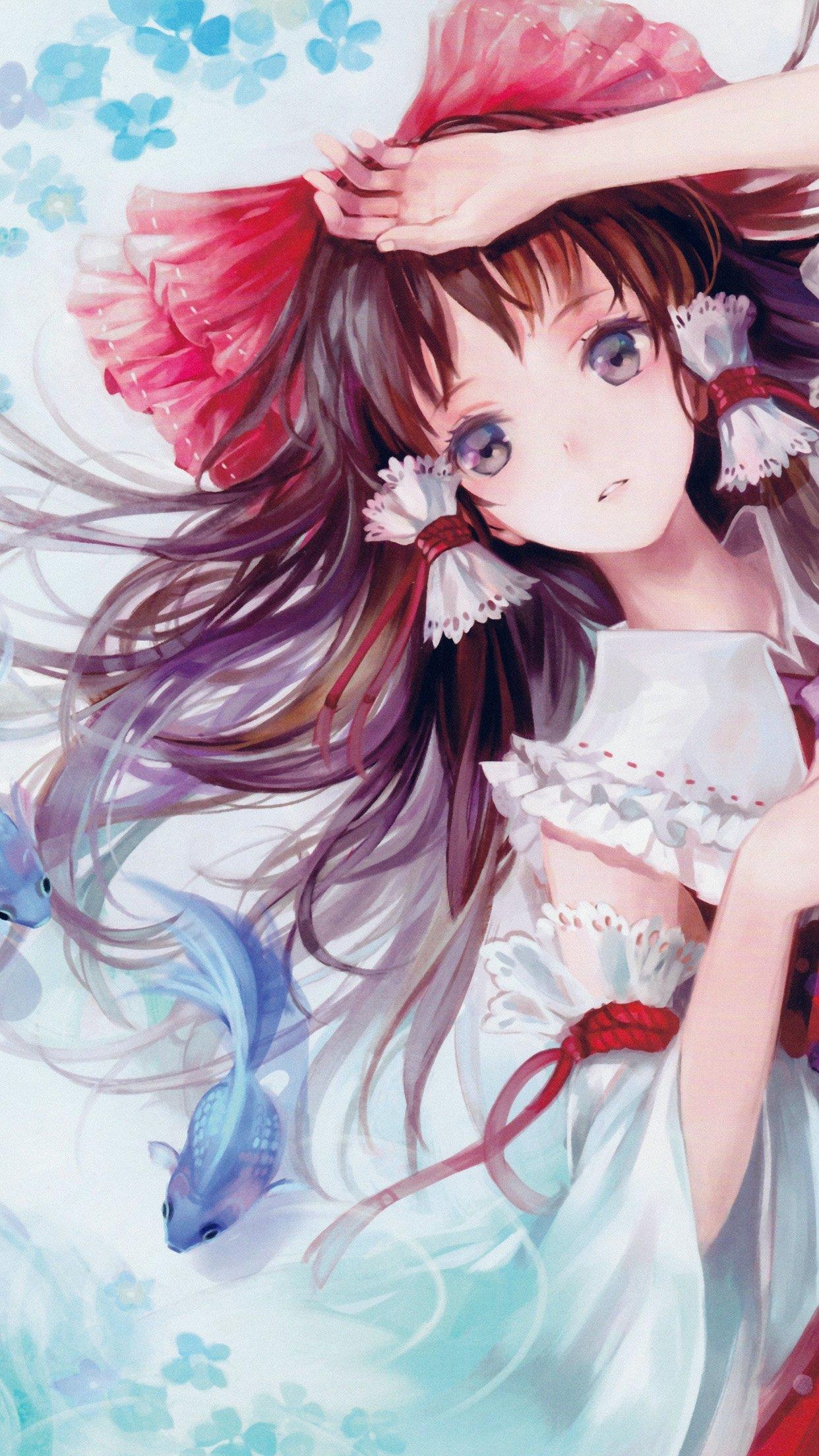 1250x2210 Anime Art Paint Girl Cute, Phone