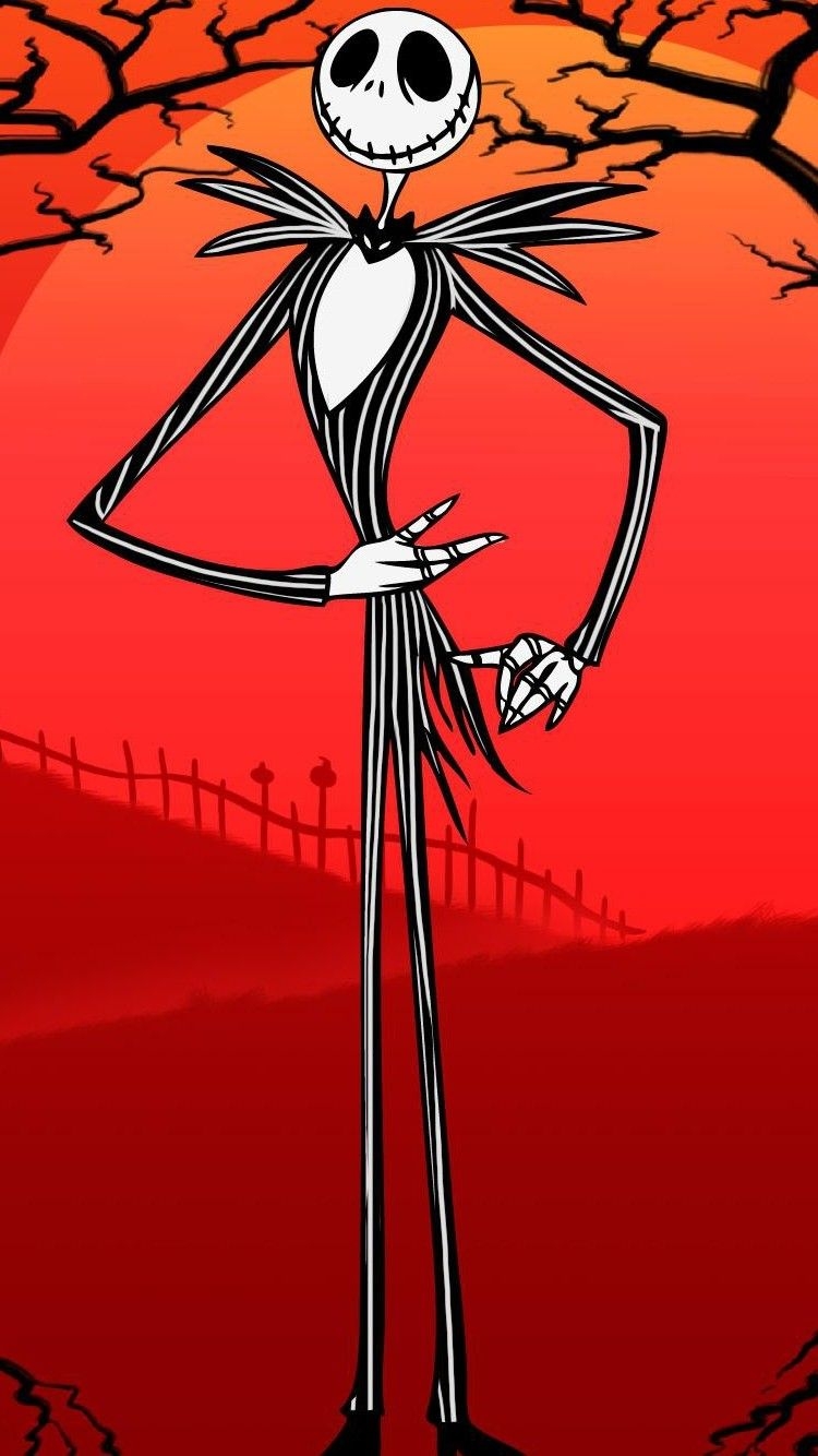 750x1340 Perfect Halloween Nightmare Before Christmas iPhone 6 Wallpaper Halloween Smile Jack Skellington, Red Backgrou. Halloween jack, Halloween, Jack skellington, Phone