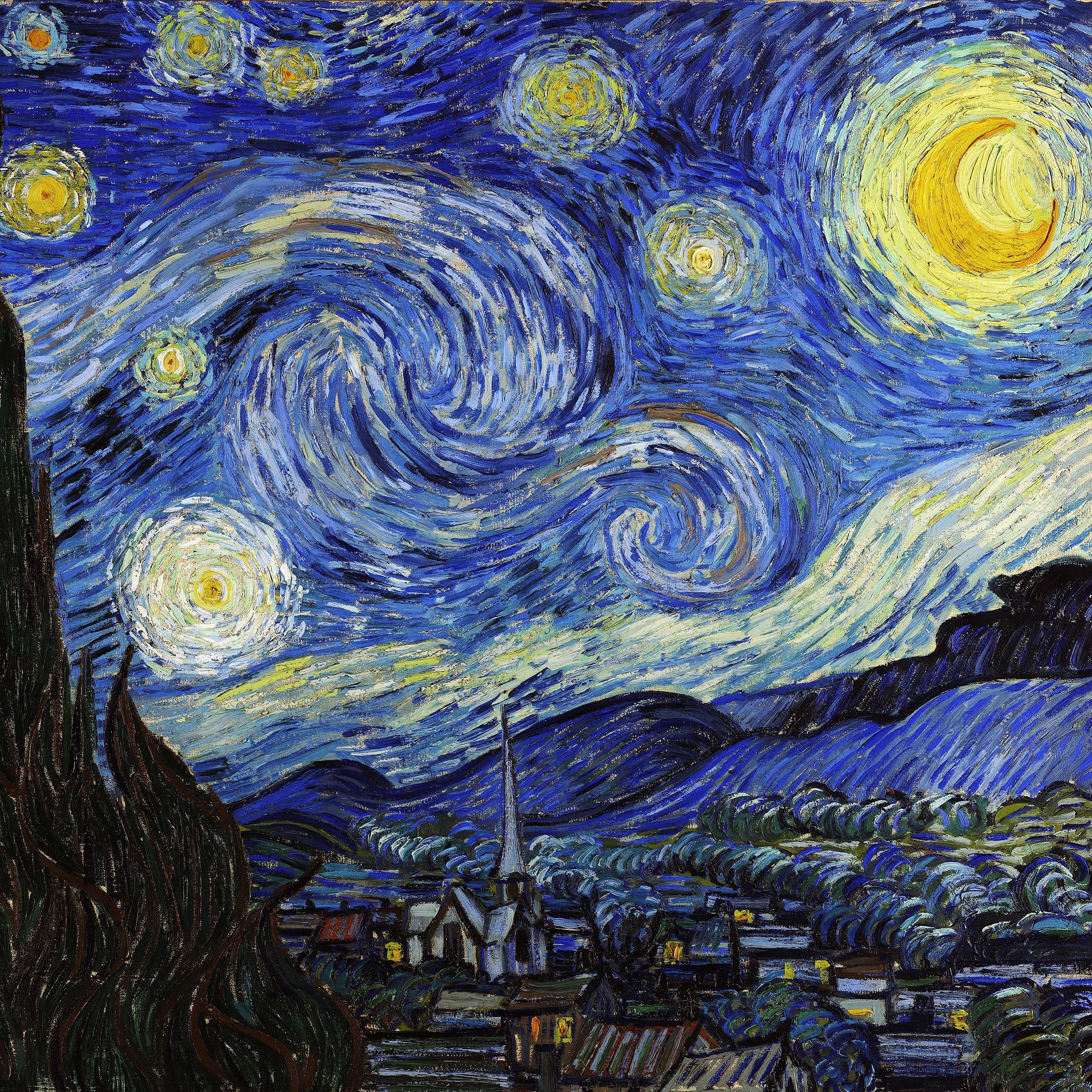 2740x2740 Vincent Van Gogh Starry Night Classic Painting Art, Phone