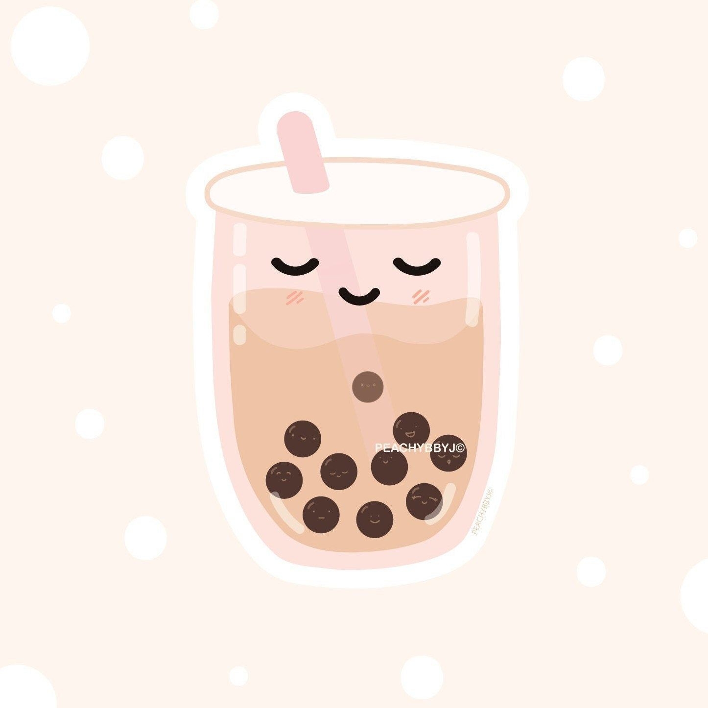 1450x1450 Boba Milk Tea Peachybbyj. Etsy. Milk tea, Tea wallpaper, Pearl tea, Phone