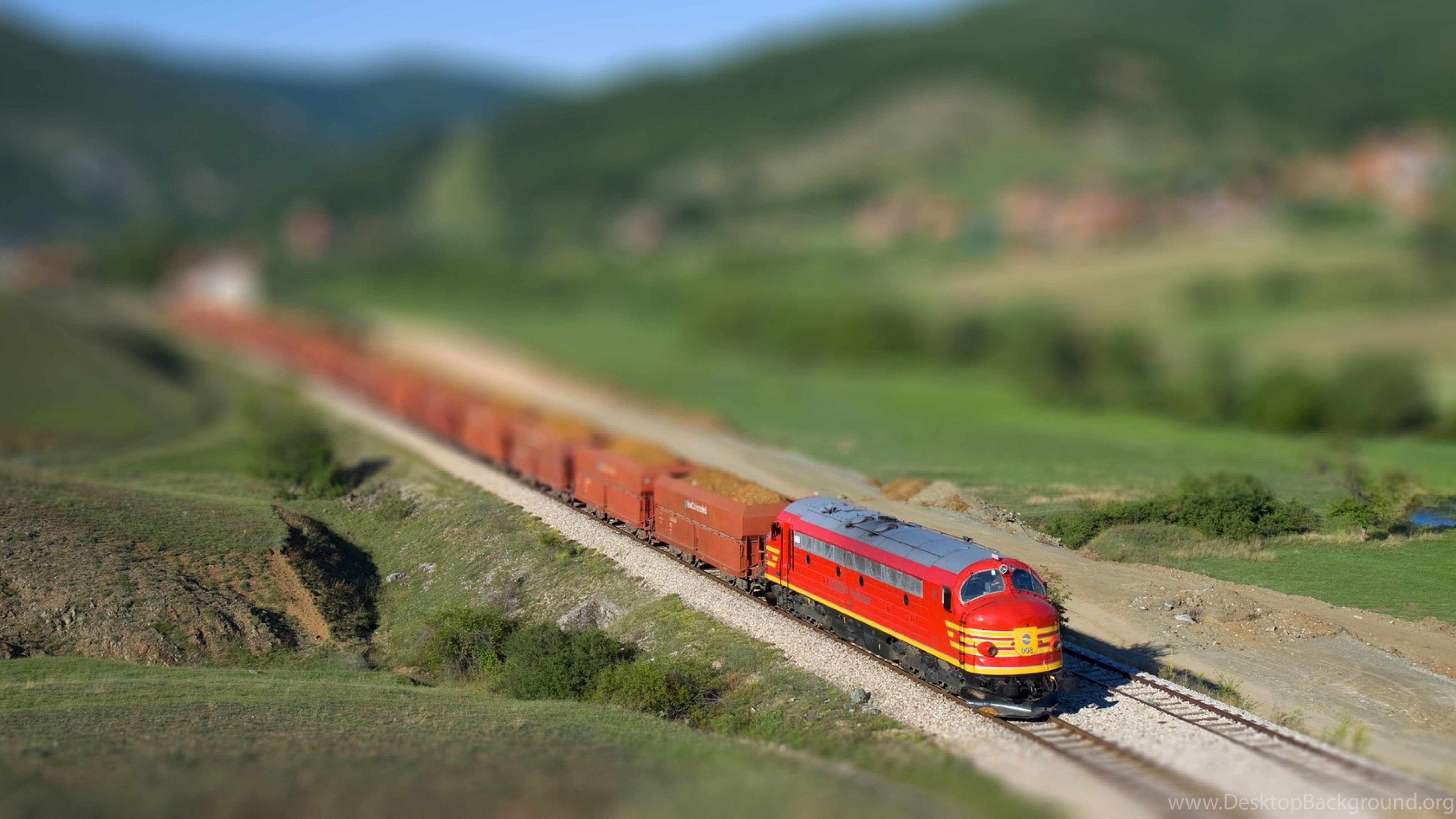 3840x2160 Download Wallpaper  Railroad, Train, Nature, Movement 4K. Desktop Background, Desktop