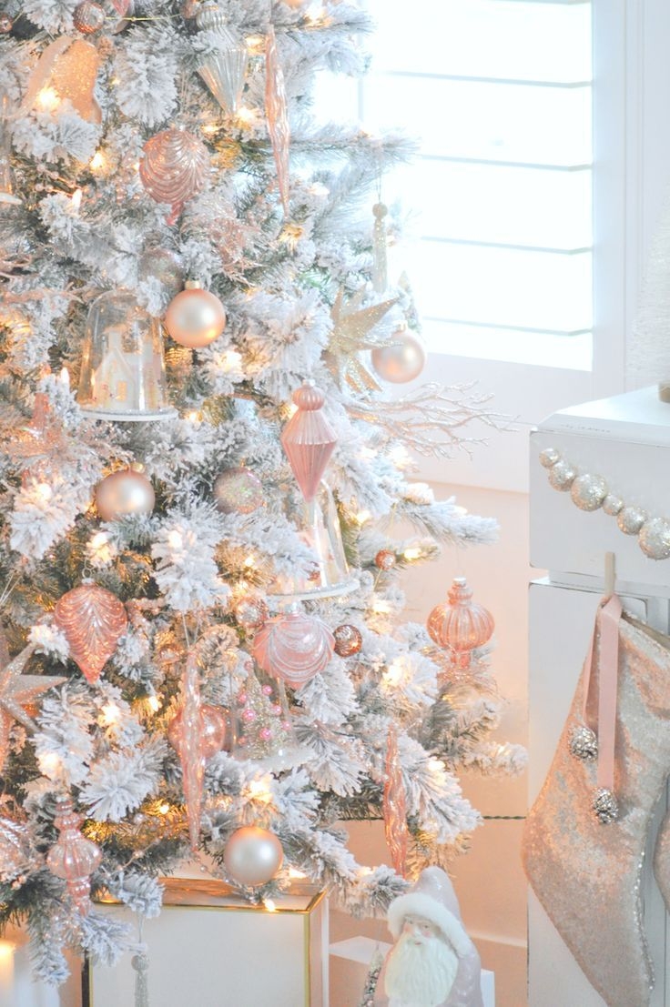 740x1110 Pink Gold White Christmas Tree Gold Christmas Tree Wallpaper & Background Download, Phone