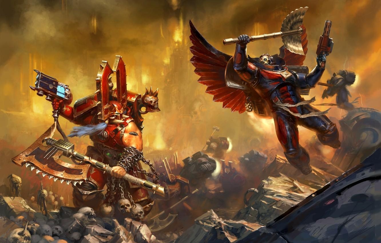 1340x850 Wallpaper sake, space marine, battle, berserker, champion, Warhammer 40 Khorne, chaos space marine, Kharn the Betrayer image for desktop, section фантастика, Desktop