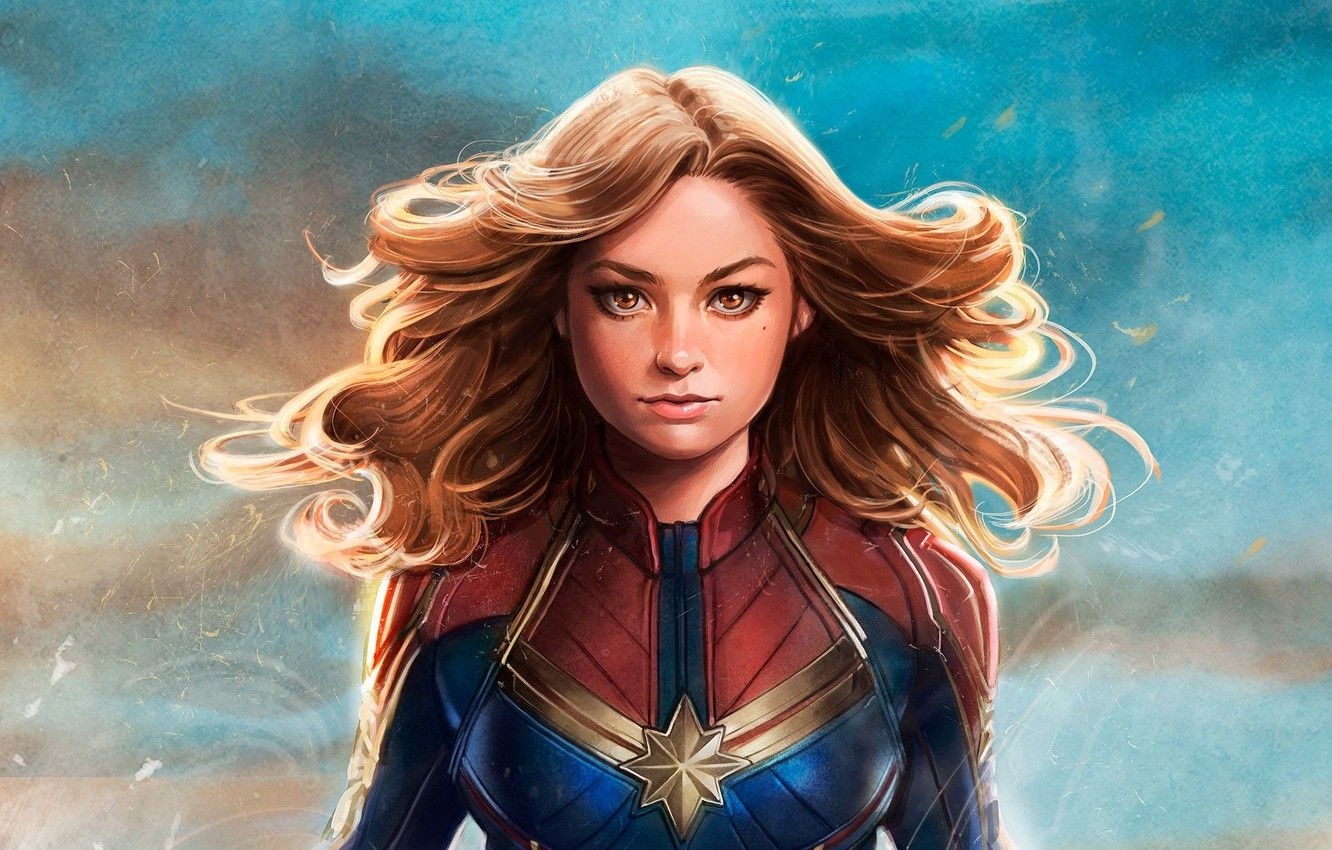 1340x850 Wallpaper Girl, Light, Action, Beautiful, Warrior, Female, Marvel, Eyes, Jude Law, year, Women, Woman, EXCLUSIVE, MARVEL, Walt Disney Picture, Lady image for desktop, section фильмы, Desktop