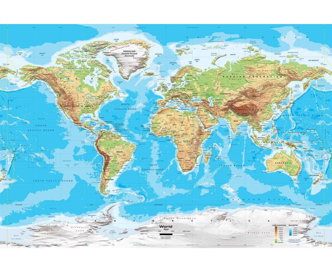 1280x1050 Physical World Map Wall Mural Projection & Stick Removable Wallpaper. World Maps Online, Desktop