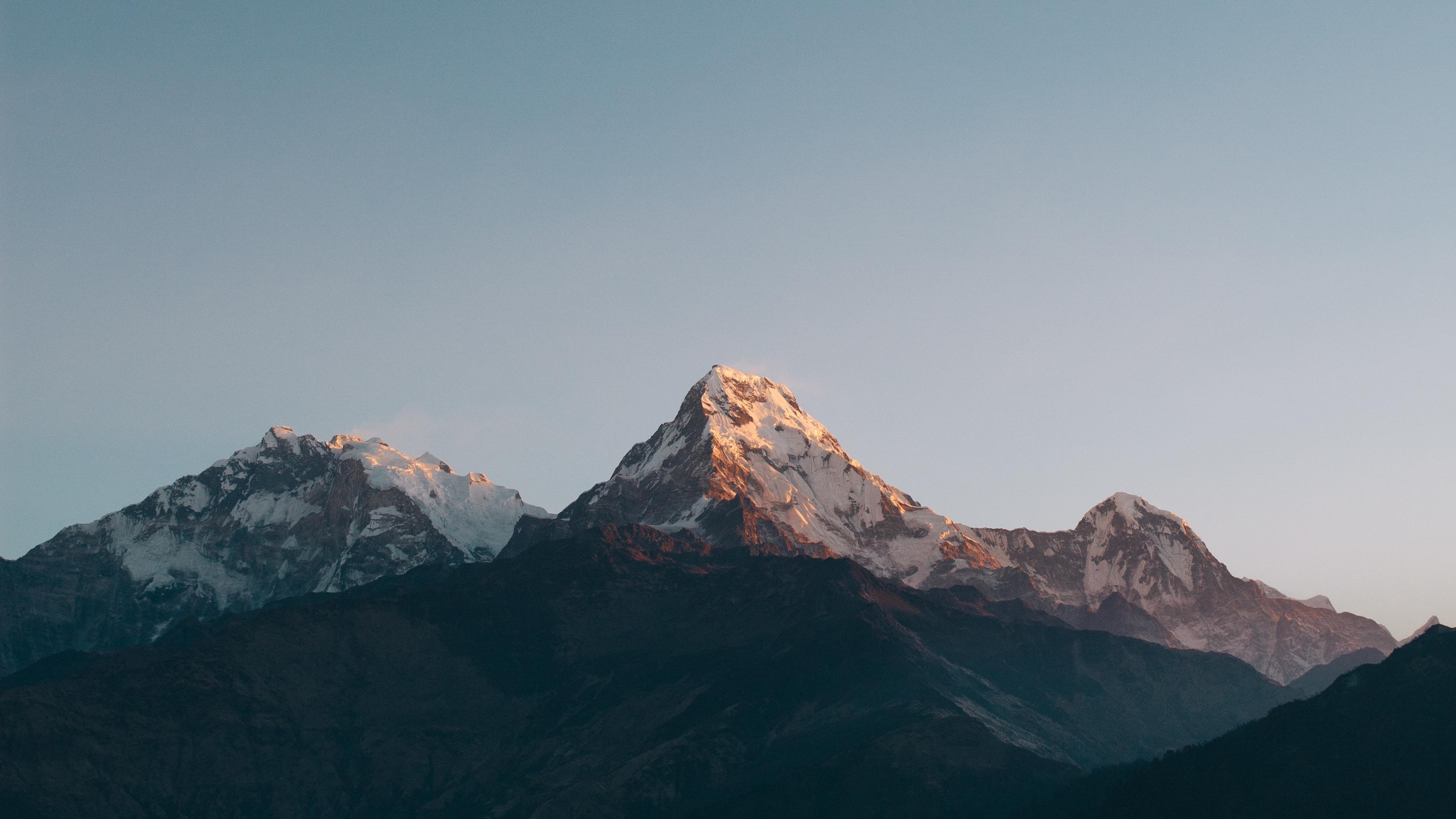 3840x2160 Wallpaper Annapurna Massif, Himalayas, Nepal, Mountains, Sunrise, Minimal, 4K, Nature,. Wallpaper for iPhone, Android, Mobile and Desktop, Desktop