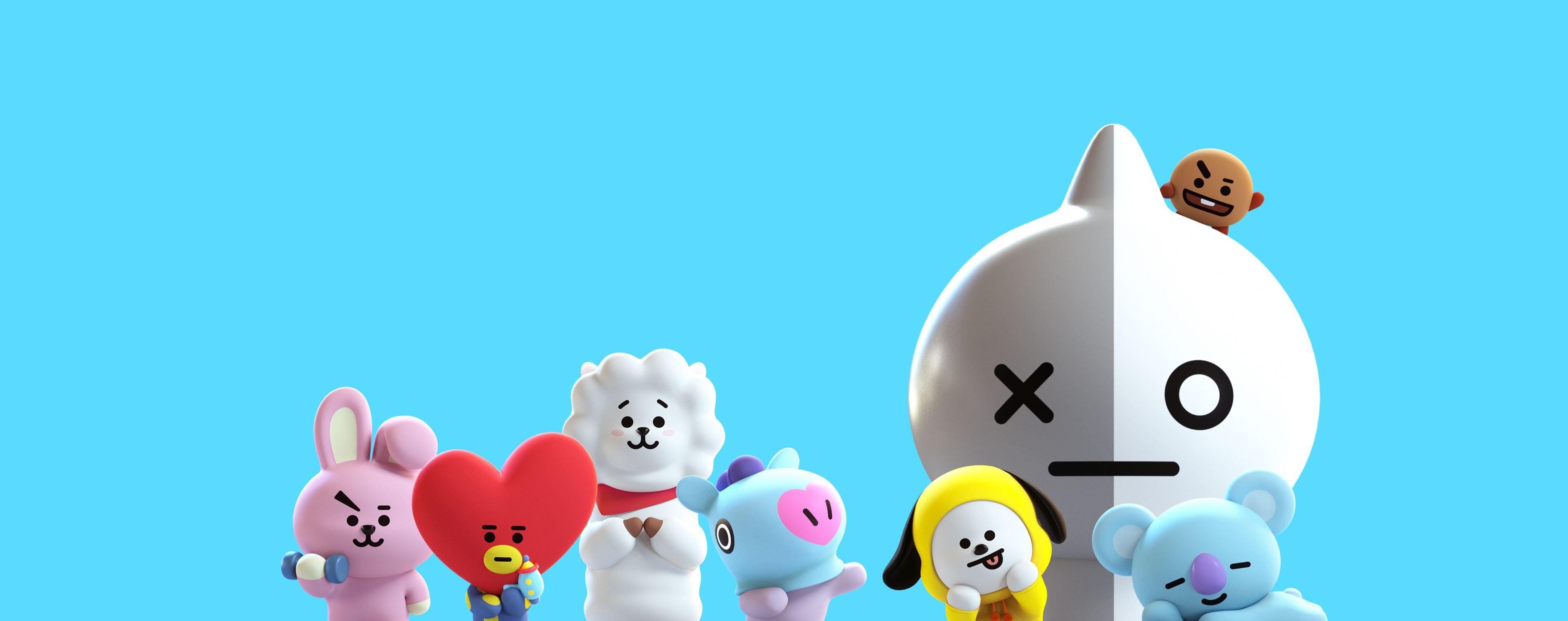 3840x1520 우주스타BT21. Line friends, Kawaii drawings, Dual Screen