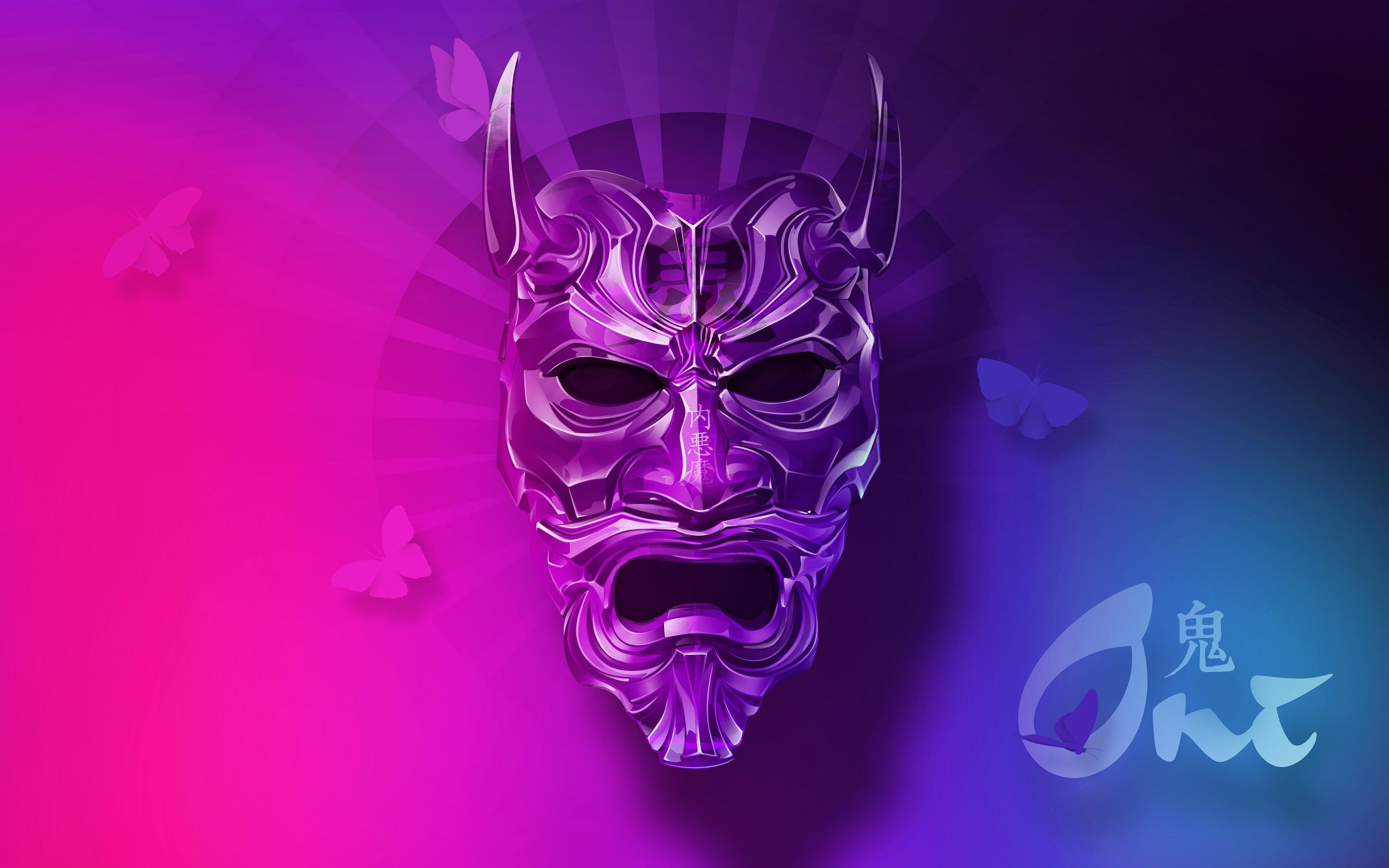 3840x2400 Purple Oni Mask Wallpaper and Free, Desktop