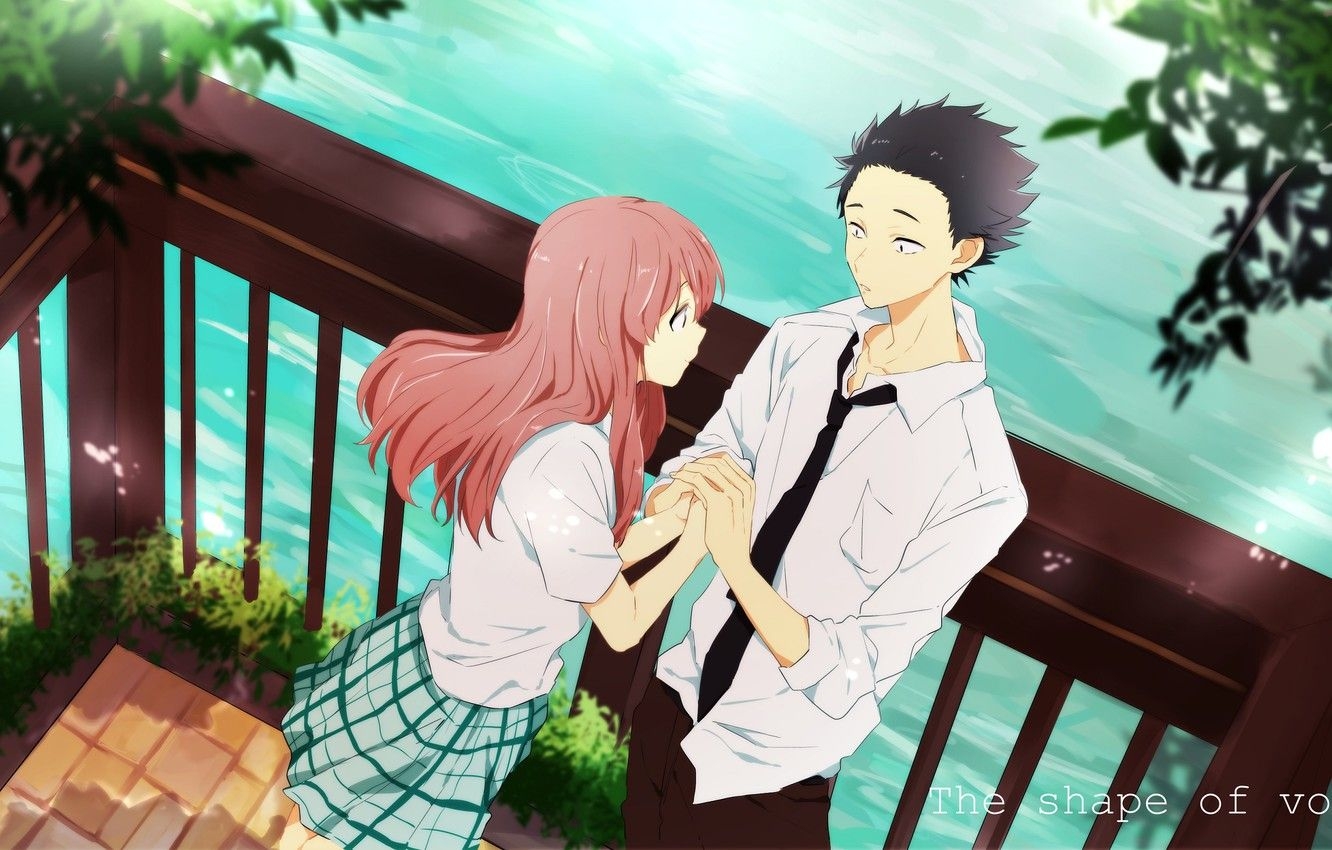 1340x850 Wallpaper romance, pair, Anime, two, You no Katachi, A, Desktop