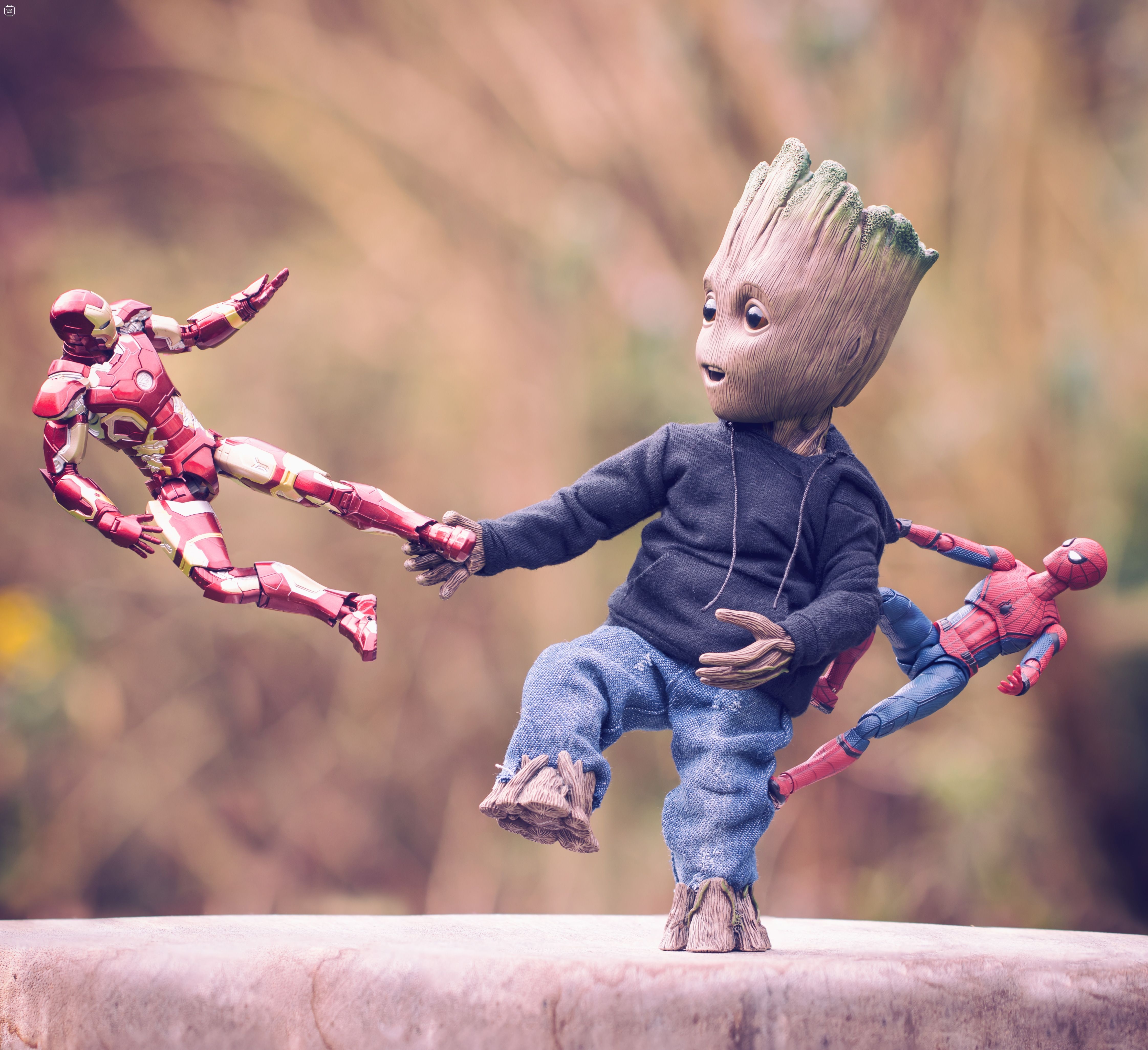 4490x4110 Baby Groot Iron Man And Spiderman, HD Others, 4k Wallpaper, Image, Background, Photo and Picture, Desktop