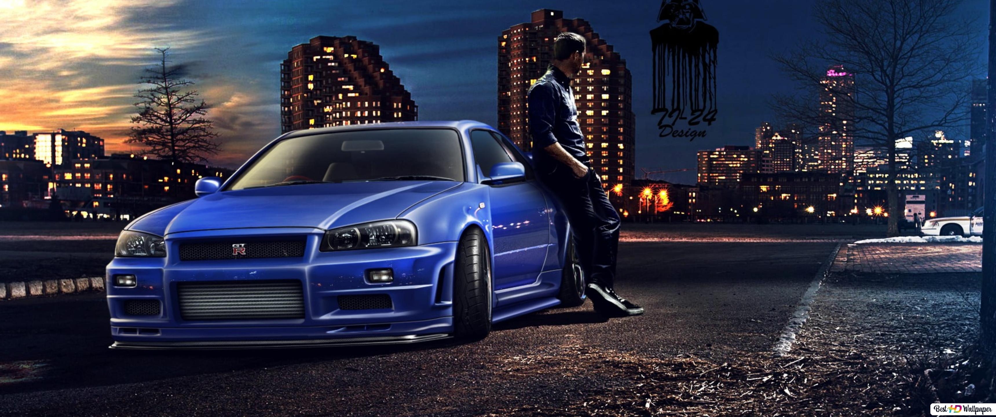 3440x1440 Nissan Skyline Gt R R34 Paul Walker 4K Wallpaper Download, Dual Screen