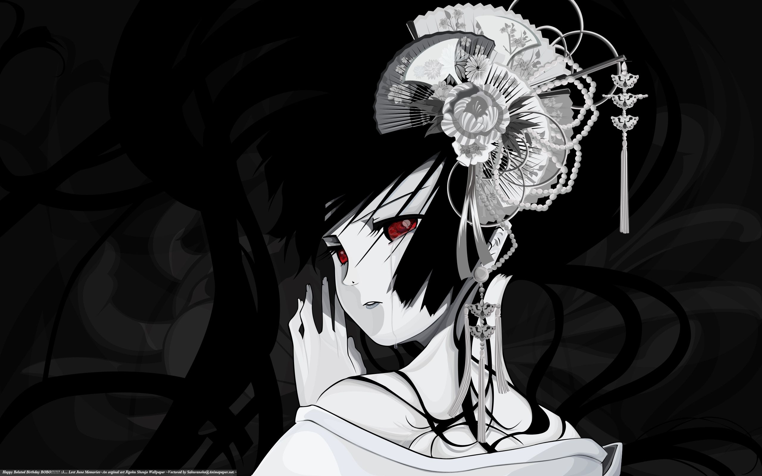 2560x1600 Black hair enma ai jigoku shoujo long hair red eyes wallpaperx1600, Desktop