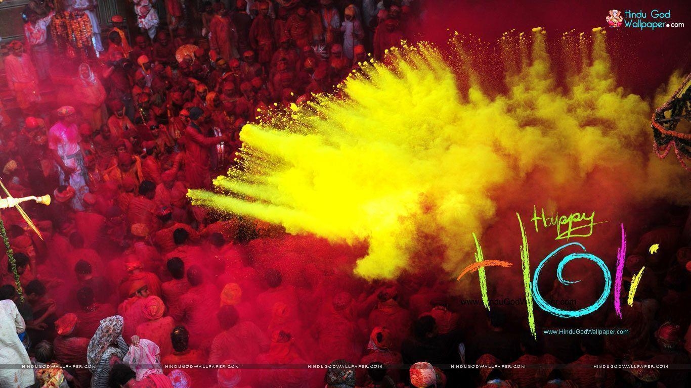 1370x770 Mathura Vrindavan Holi Wallpaper Free Download, Desktop