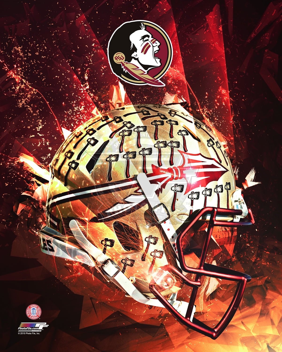 1200x1500 Florida State University Seminoles Helmet Composite 16x20 Print, Phone