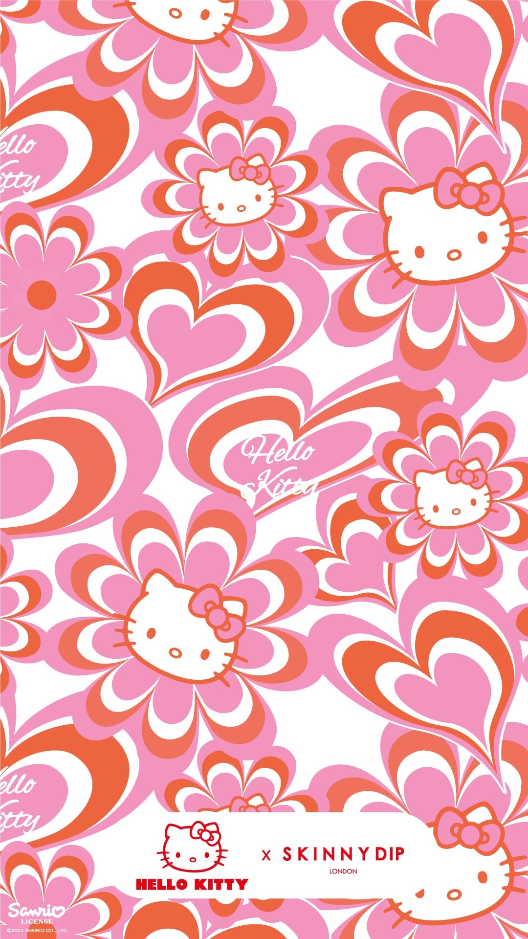 1080x1920 Hello Kitty x Skinnydip Phone Wallpaper, Phone