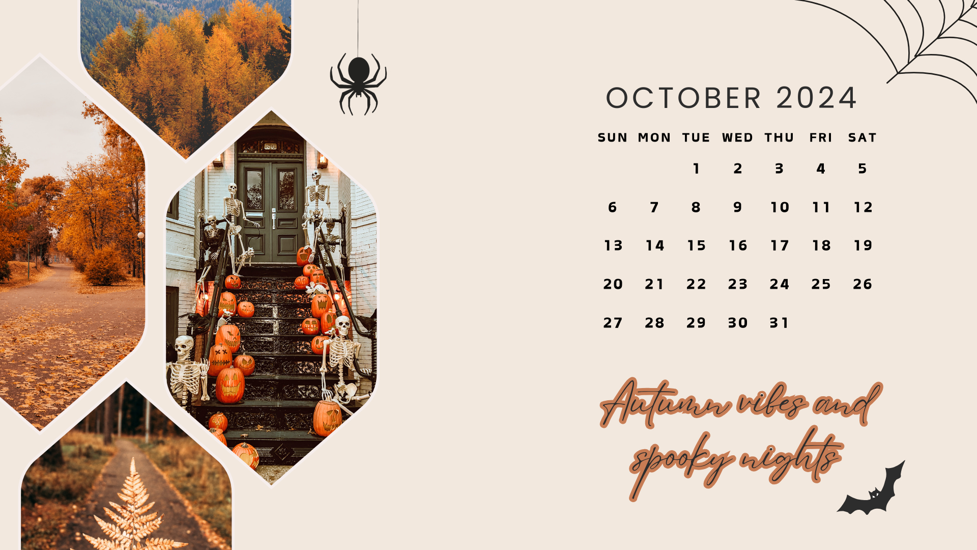 1920x1080 FREE OCTOBER 2024 DESKTOP CALENDAR, Desktop