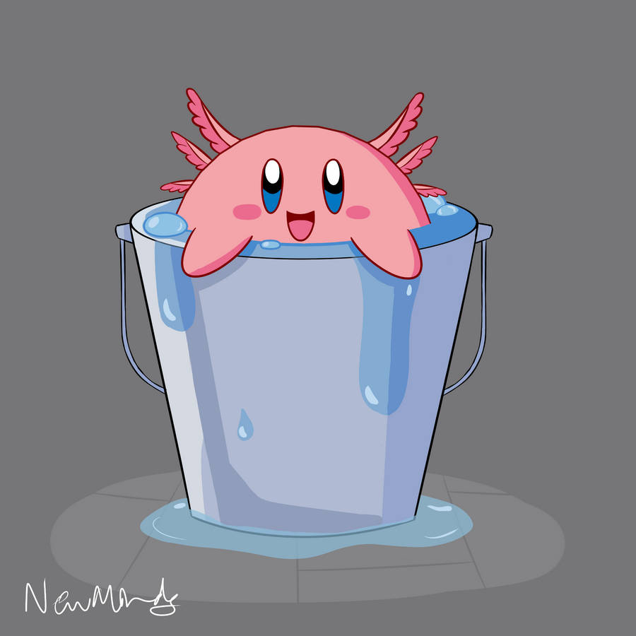 900x900 Download Cartoon Axolotl In A Bucket Wallpaper, Phone