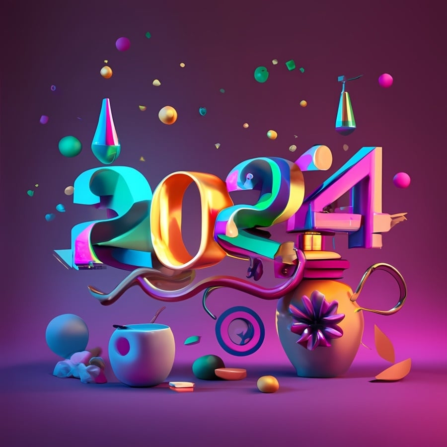 900x900 Transparent Happy New Year Cards 2024 Image Free Download, Phone