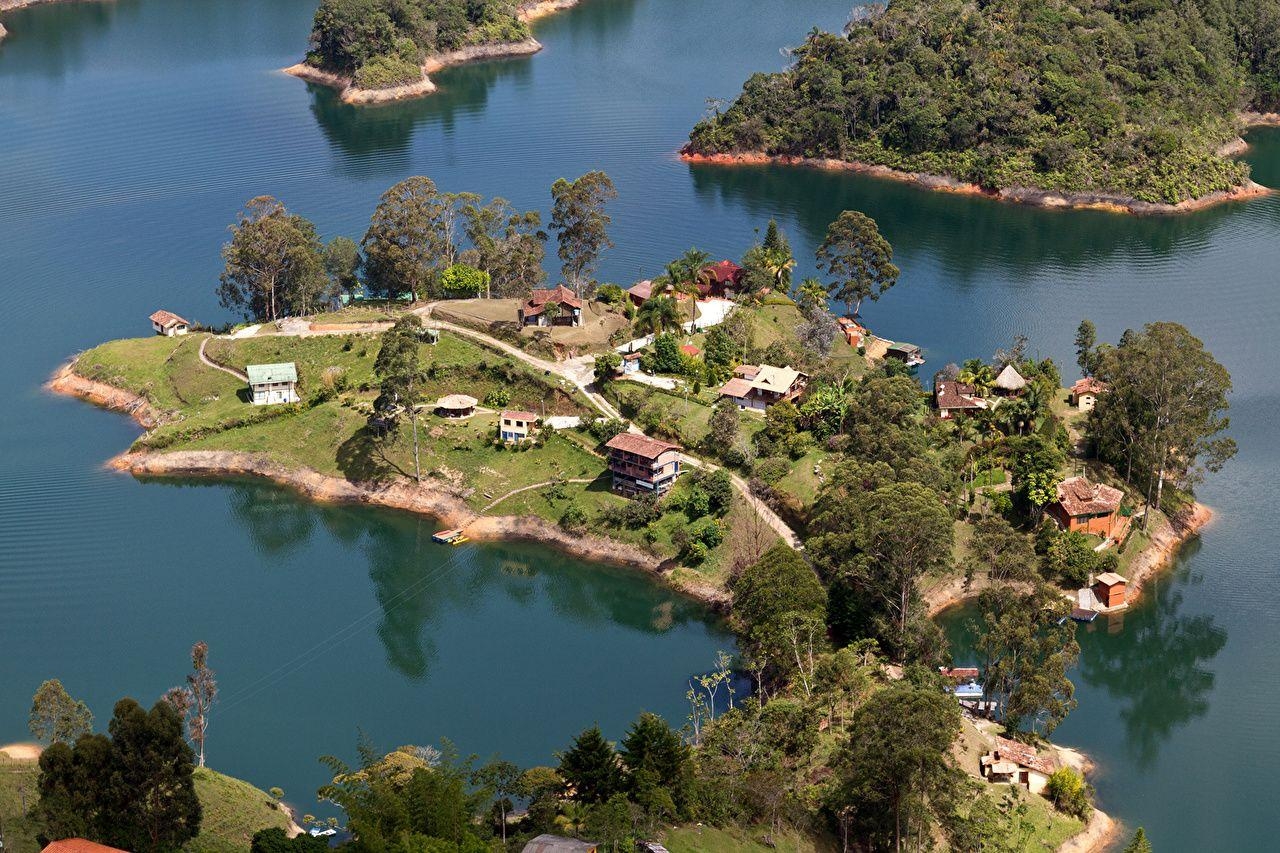 1280x860 Wallpaper Laguna de Guatape Medellin Columbia Nature Lake Tropics, Desktop