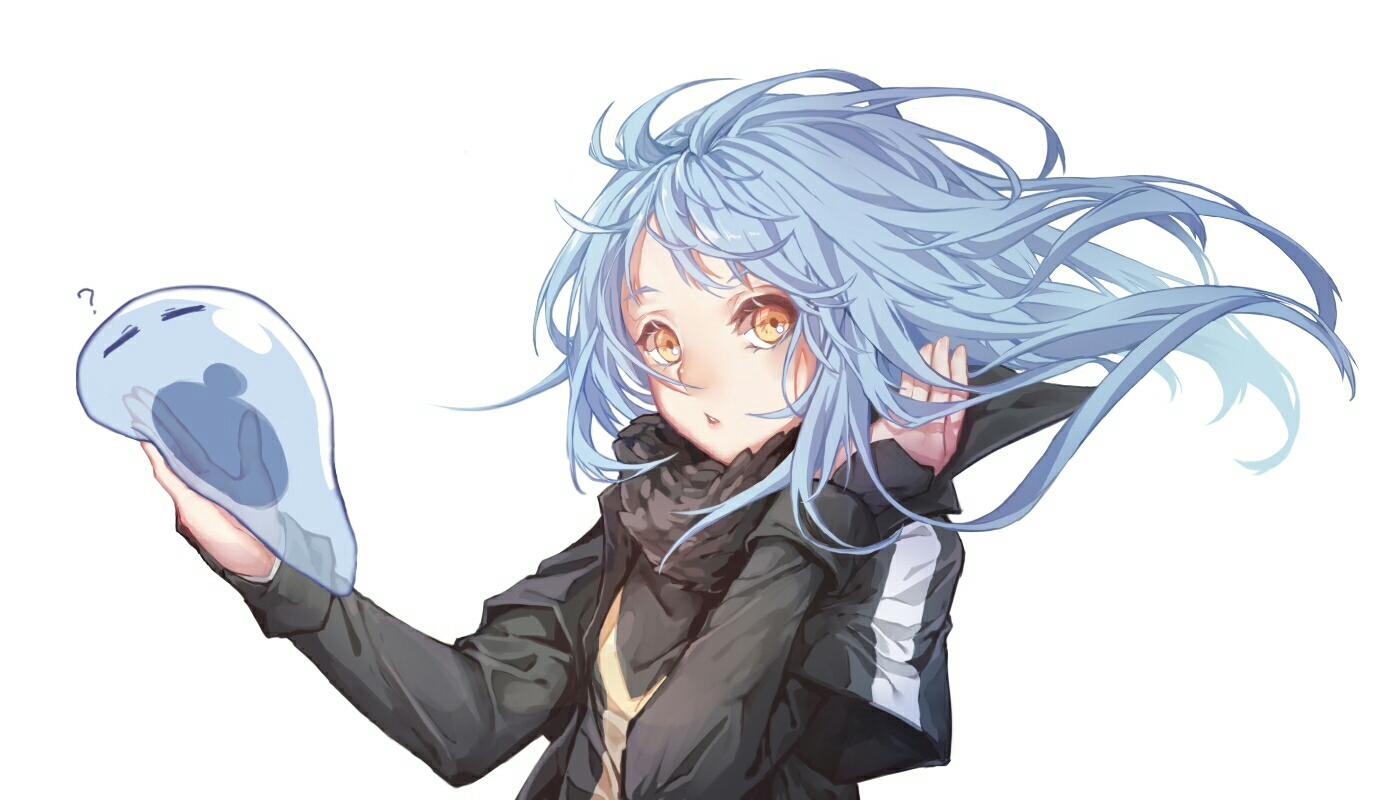 1400x800 blue hair long hair rimuru tempest tensei shitara slime datta ken, Desktop