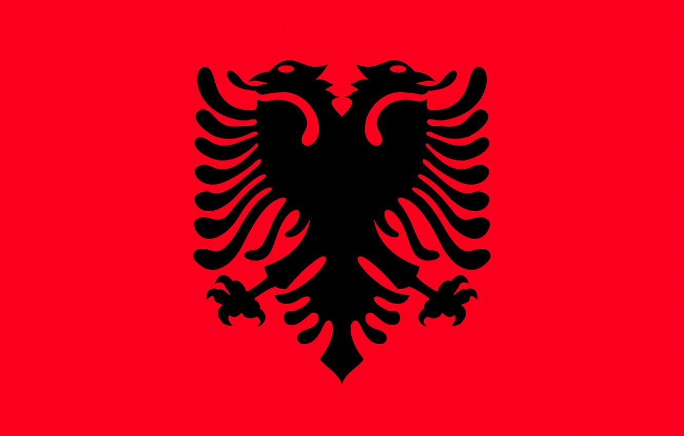 1340x850 Wallpaper flag, red, eagle, black, eagle, Albania, fon, flag, albania image for desktop, section текстуры, Desktop