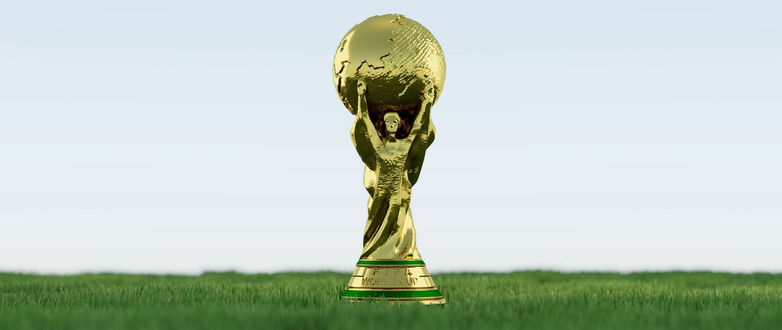 2560x1080 Download wallpaper  goblet, fifa world cup, football, trophy, championship dual wide 1080p HD background, Dual Screen