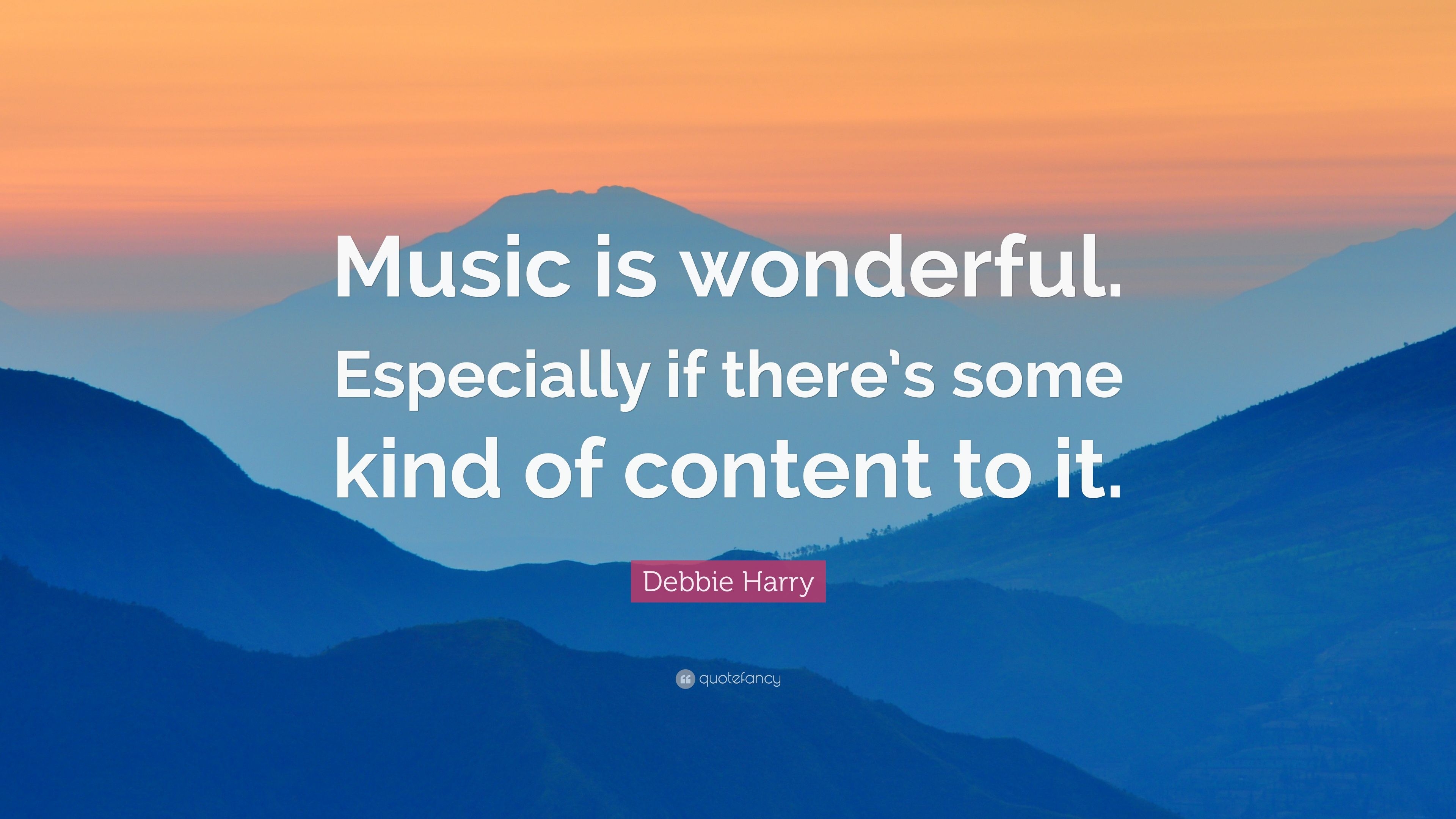 3840x2160 Debbie Harry Quote: “Music is wonderful. Especially if there's, Desktop