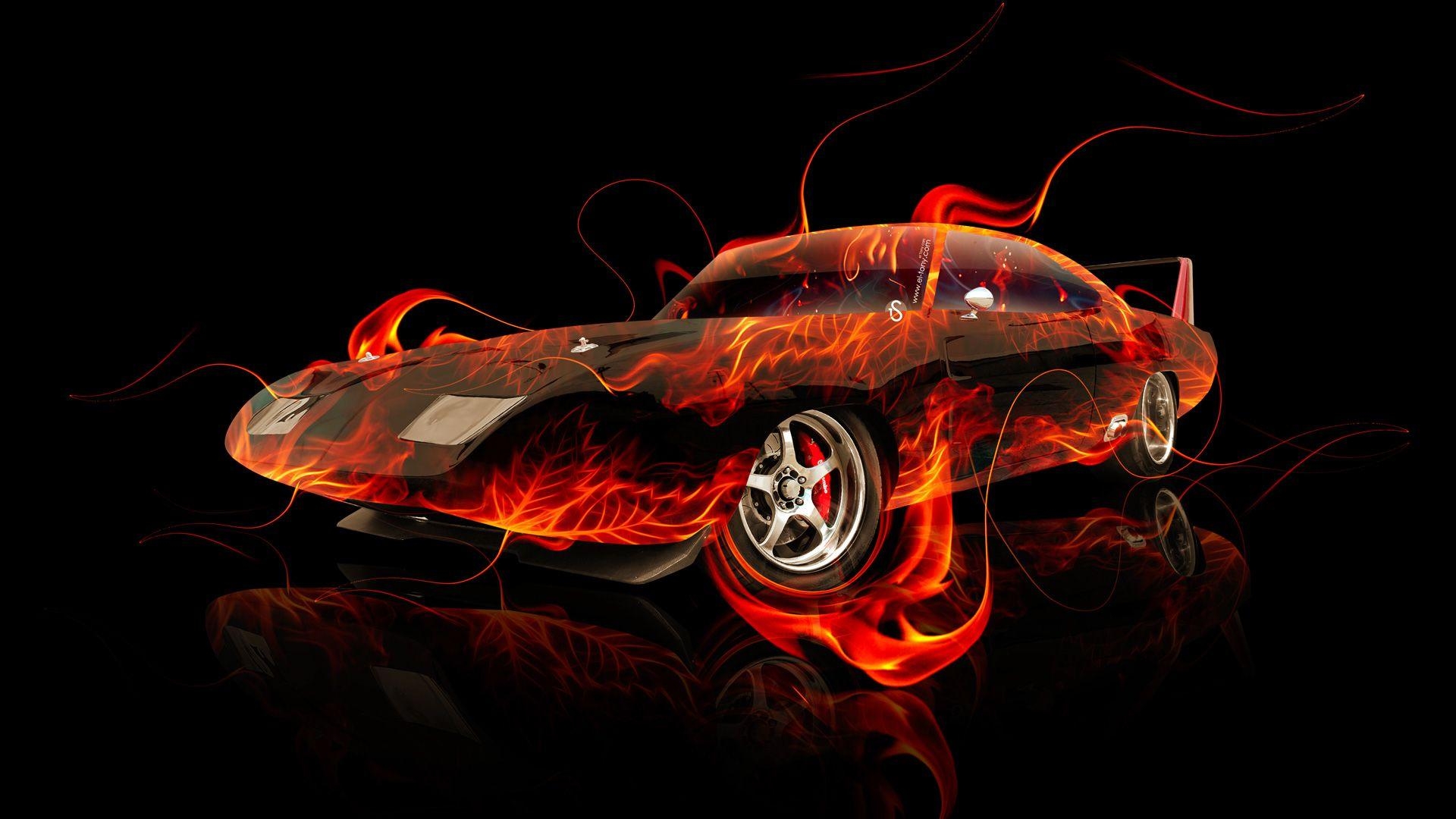 1920x1080 Dodge Charger Daytona Muscle Fire Abstract Car 2014, Desktop