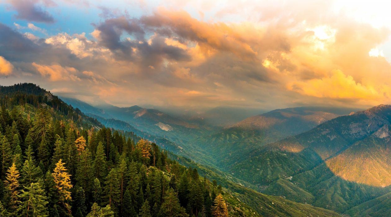 1260x700 USA Parks Scenery Mountains Forests California Clouds Kings Canyon, Desktop