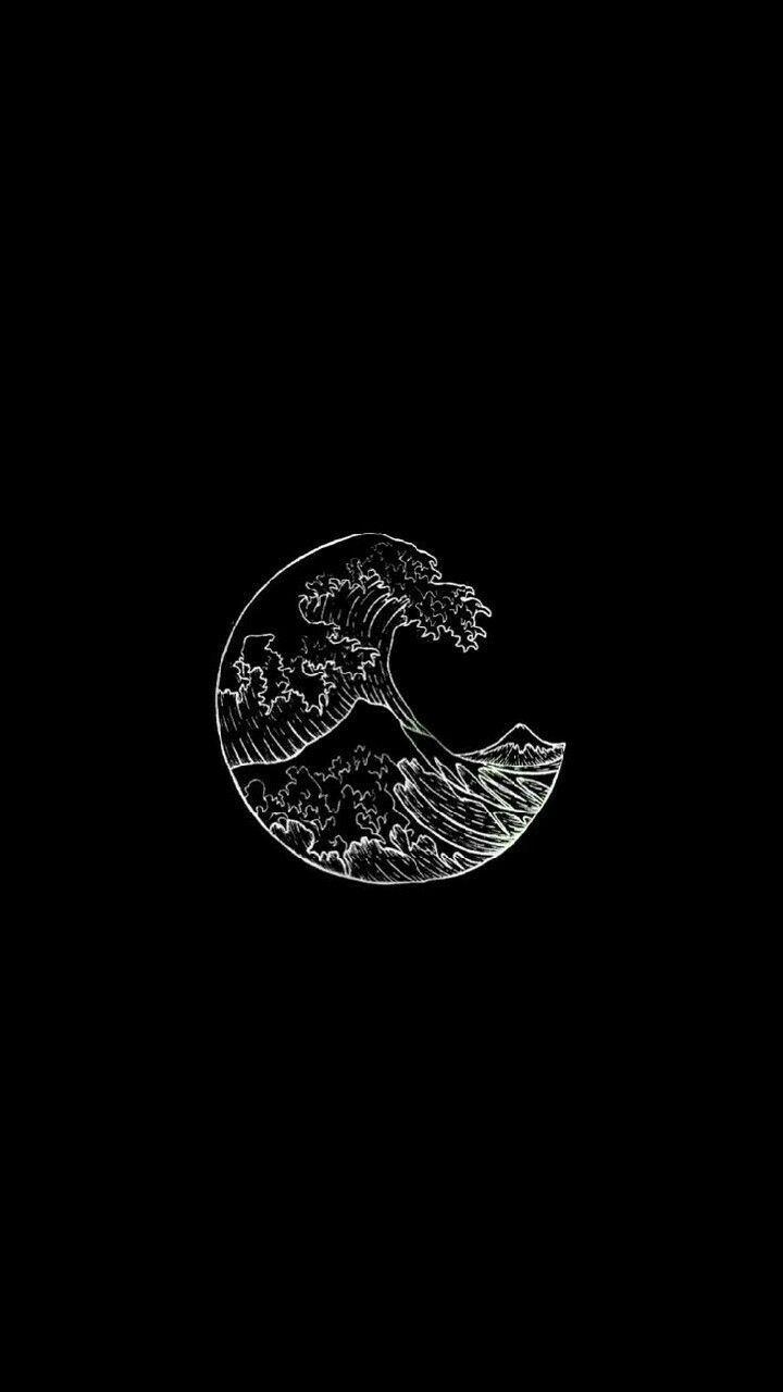 720x1280 waves black white aesthetic tumblr wallpaper - #aesthetic #black, Phone