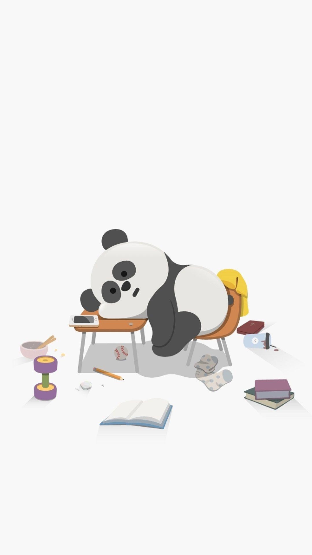 1080x1920 Cute Sleepy Panda. Cute Animal iPhone wallpaper. Tap to see more high quality iphone wallpaper, background, fondos! - Ilustrasi karakter, Kartun, Binatang, Phone