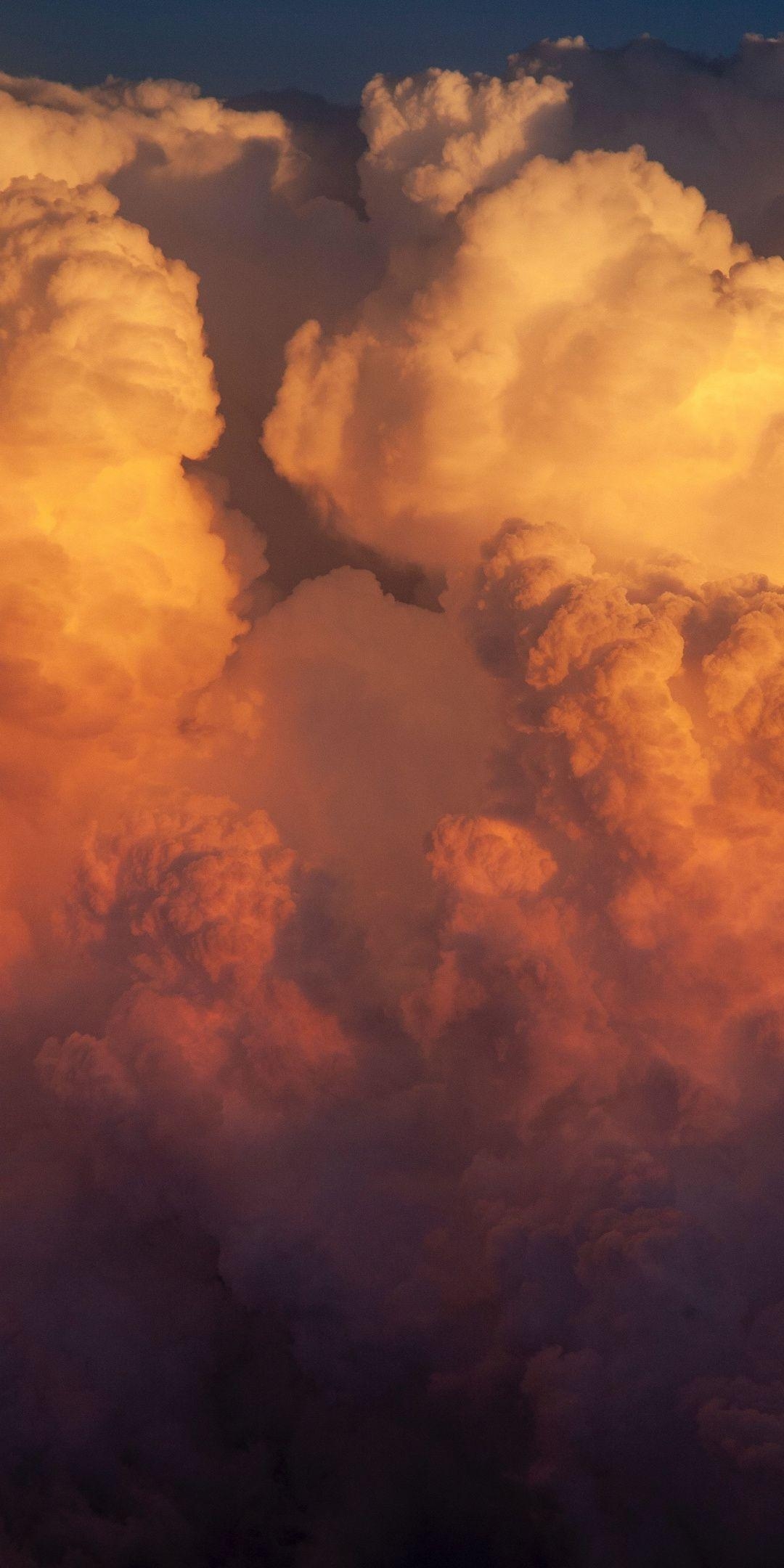 1080x2160 Clouds, orange, sky Wallpaper. Orange wallpaper, Orange aesthetic, Sky aesthetic, Phone