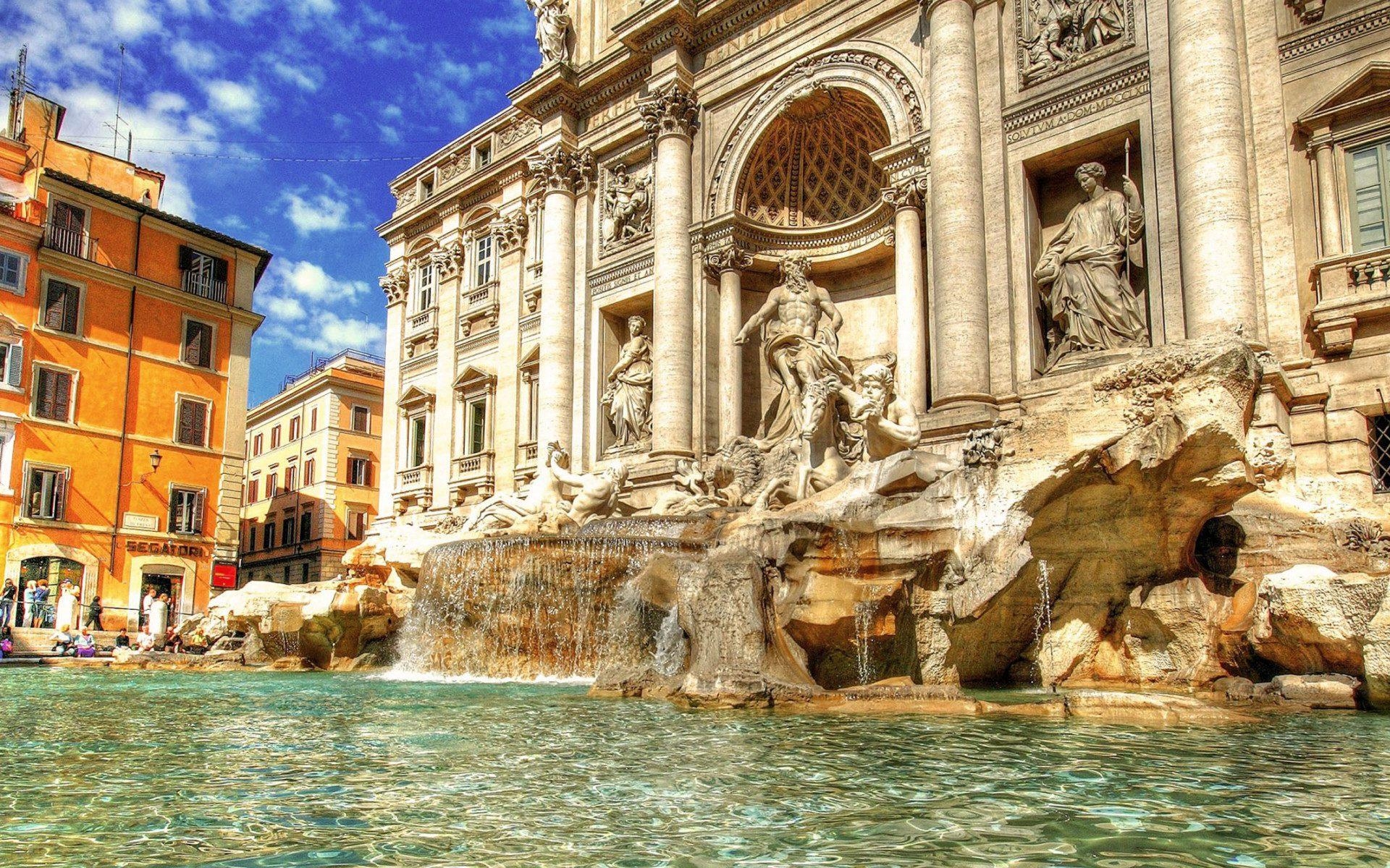 1920x1200 Trevi fountain city walking tour wallpaper, Desktop