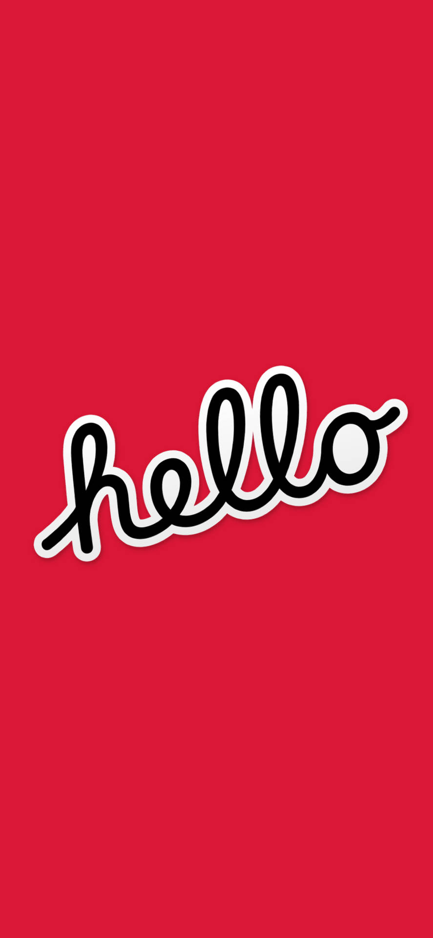 890x1920 Download Hello Greeting On Red Background Wallpaper, Phone