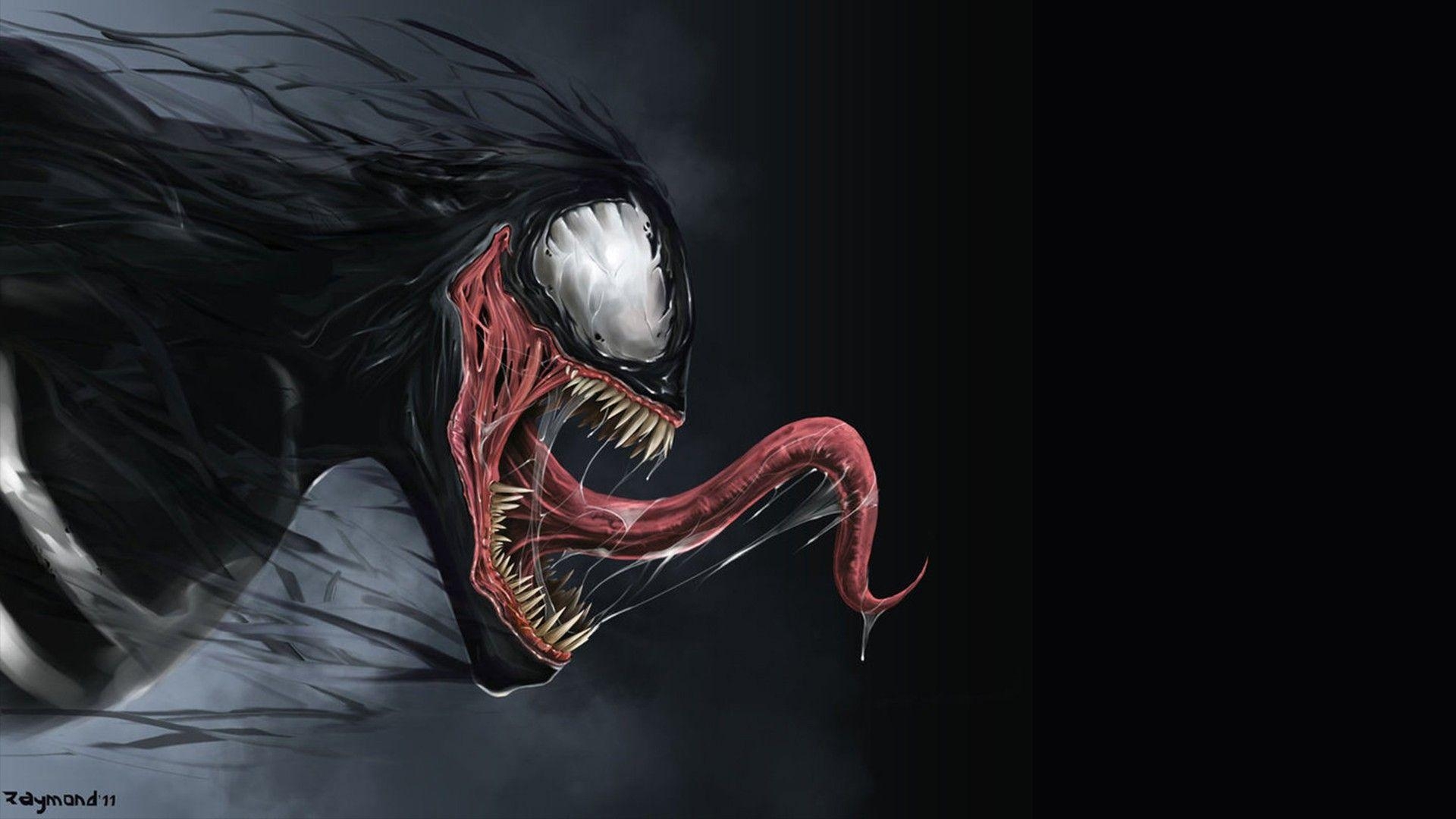 1920x1080 Venom, Marvel Comics, symbiote costume, fan art, Eddie Brock, Desktop