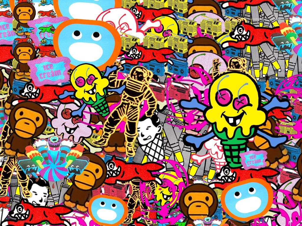 1030x770 BAPE Kaws Wallpaper, Desktop