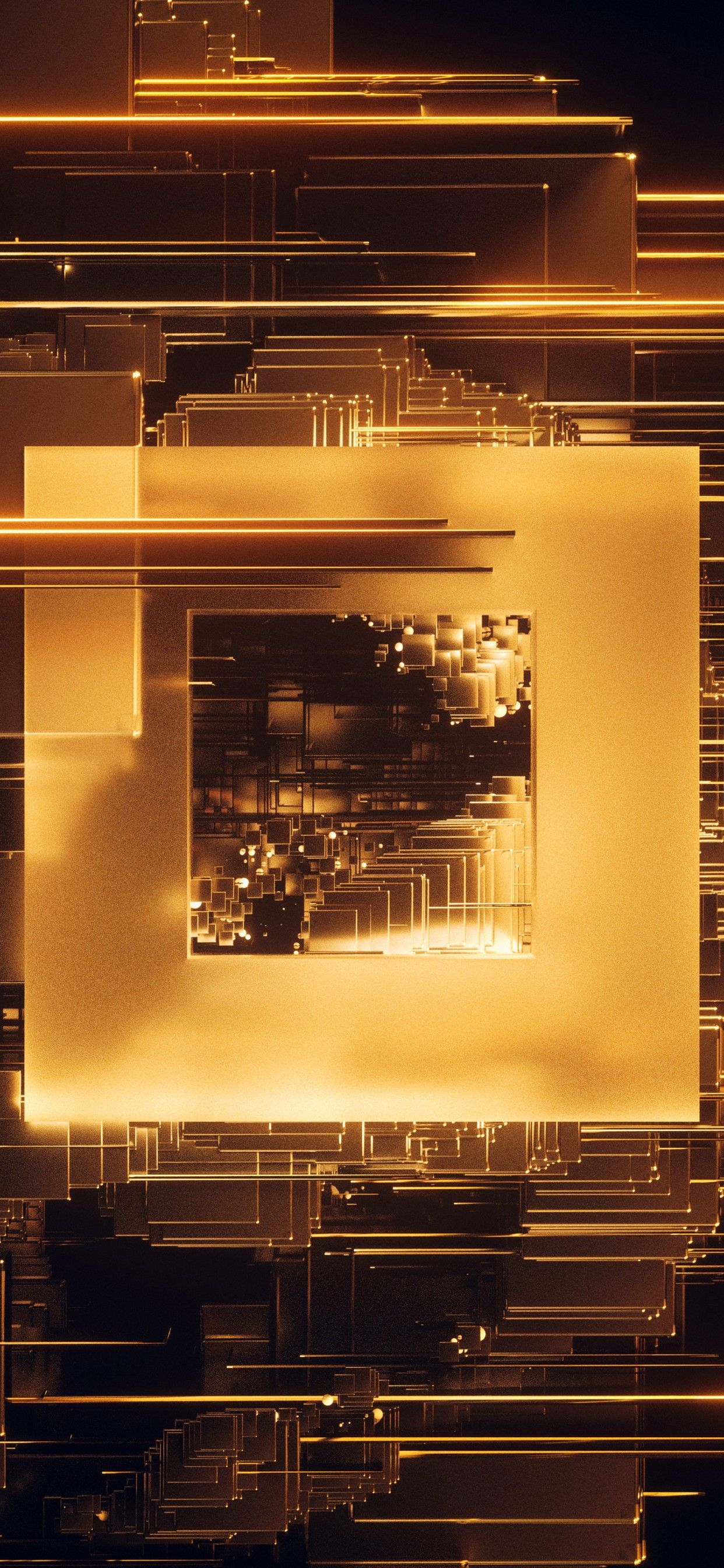 1250x2690 Square 4K Wallpaper, Glitch, Golden, Abstract, Phone