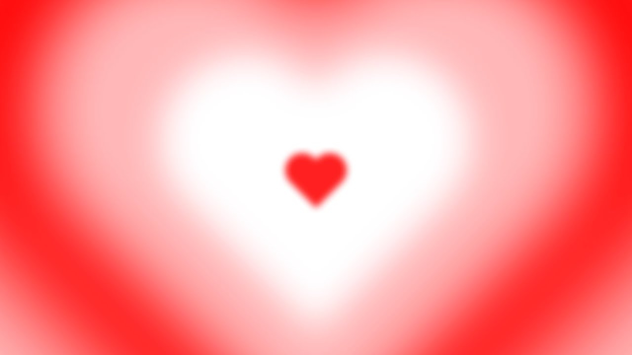 1280x720 Blurred White and Red Y2k Lights Heart Background.. 1 Hour Looped HD, Desktop