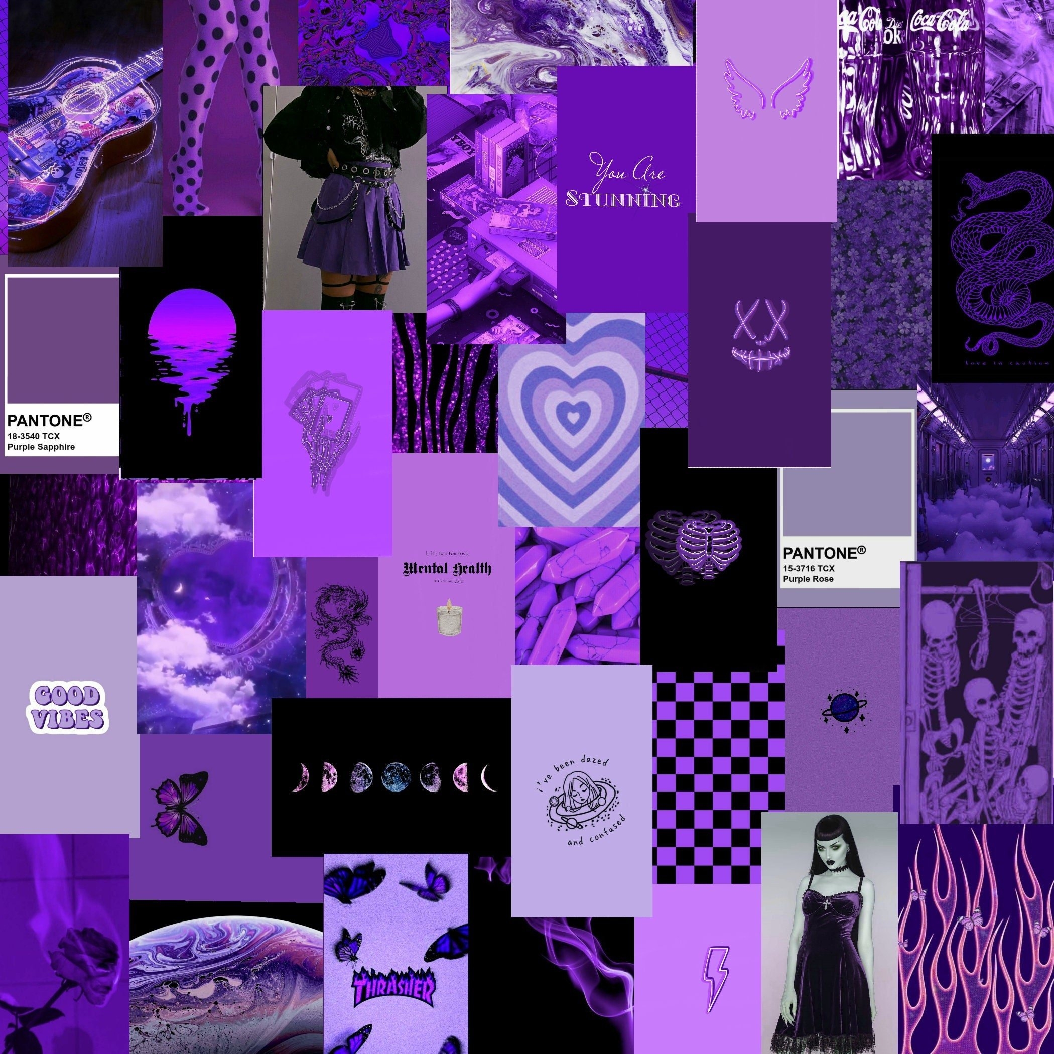 2100x2100 digitaldark Purple Aesthetic Collage, Phone