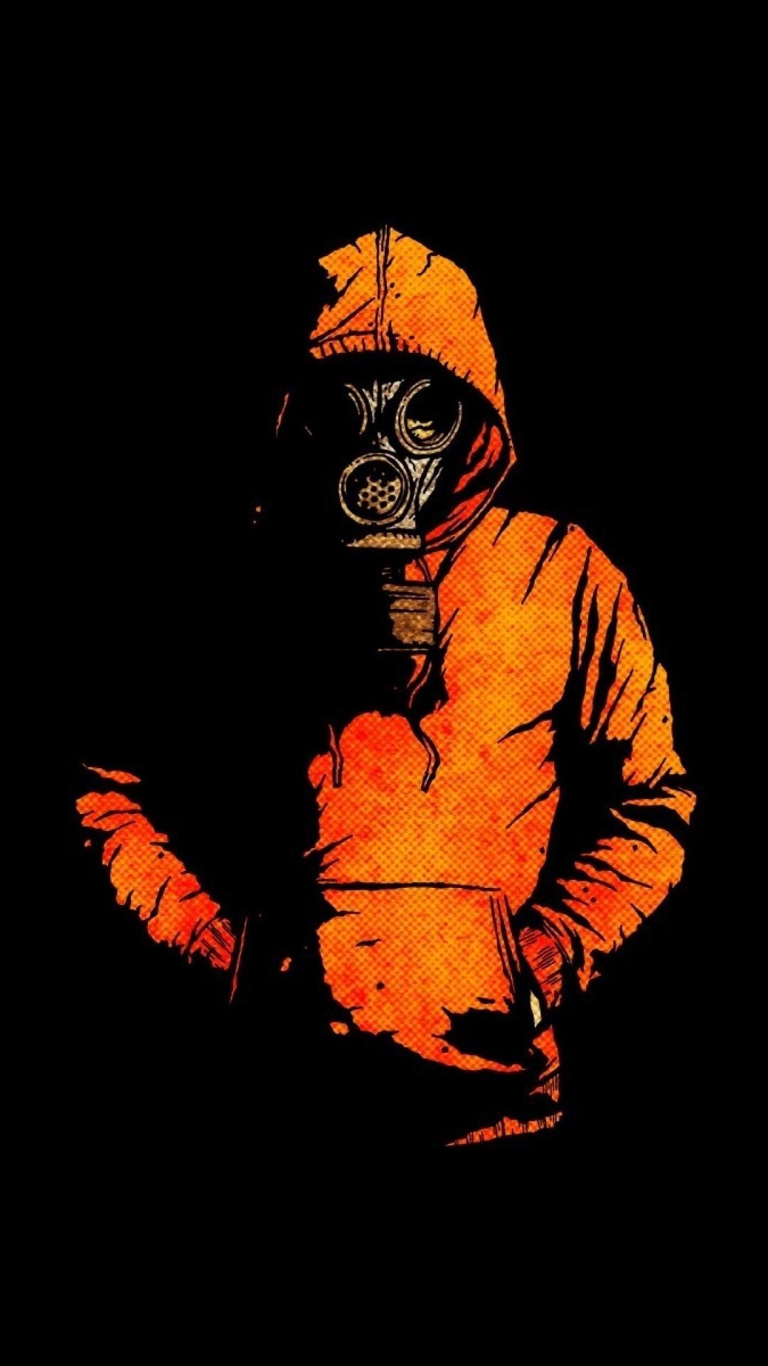 1080x1920 iphone 6 black and orange man cool wallpaper, Phone